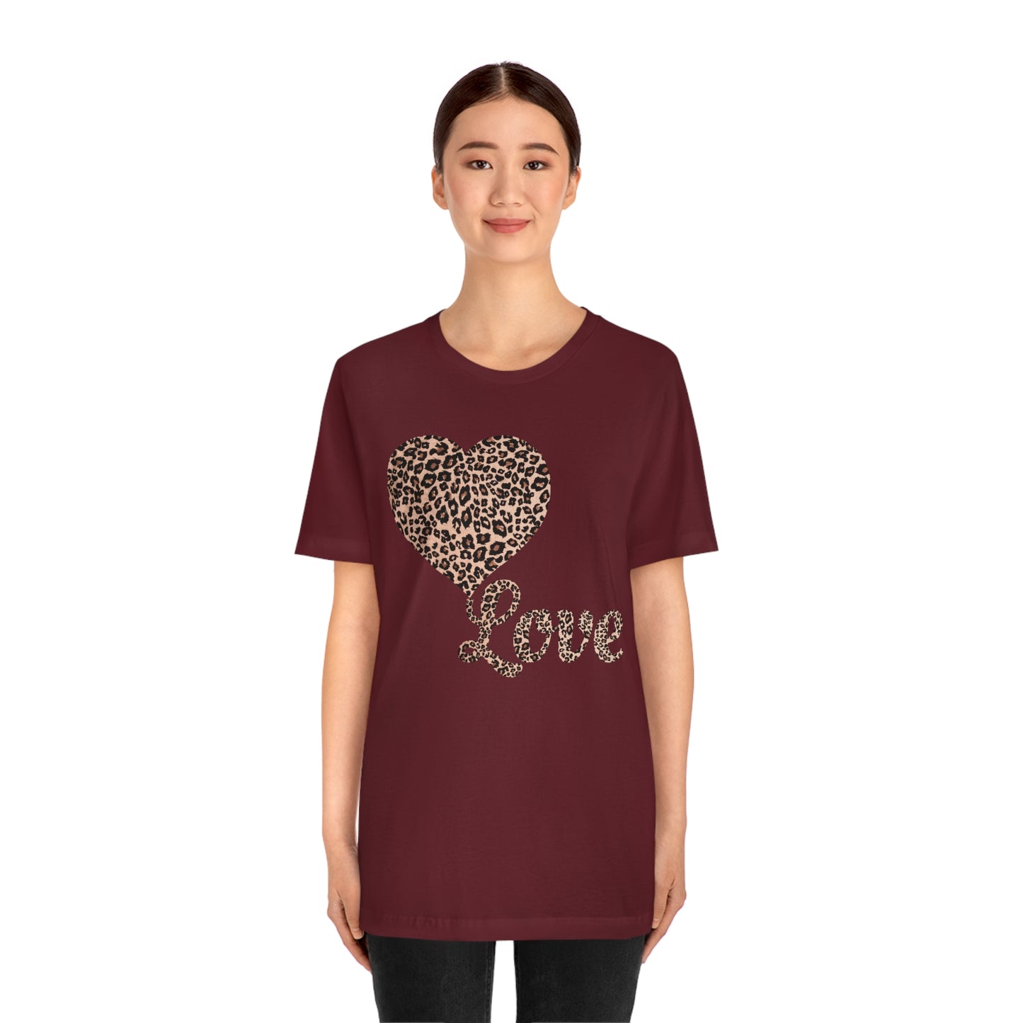 Love Heart, Leopard Print Tee