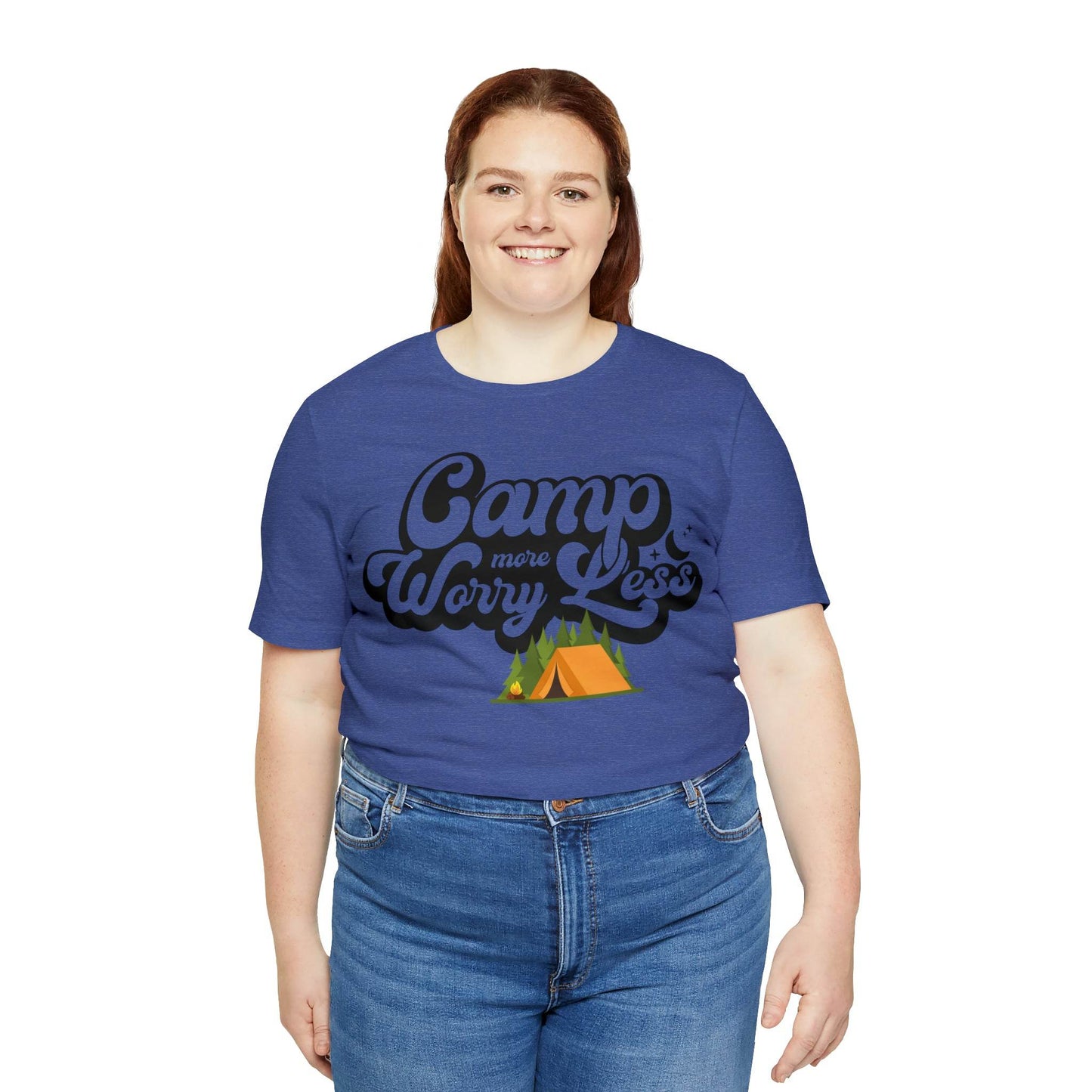 Camp More Worry Less Shirt, Outdoor adventure clothing, Nature-inspired shirts, Outdoor enthusiasts gift, Adventure-themed attire - Giftsmojo