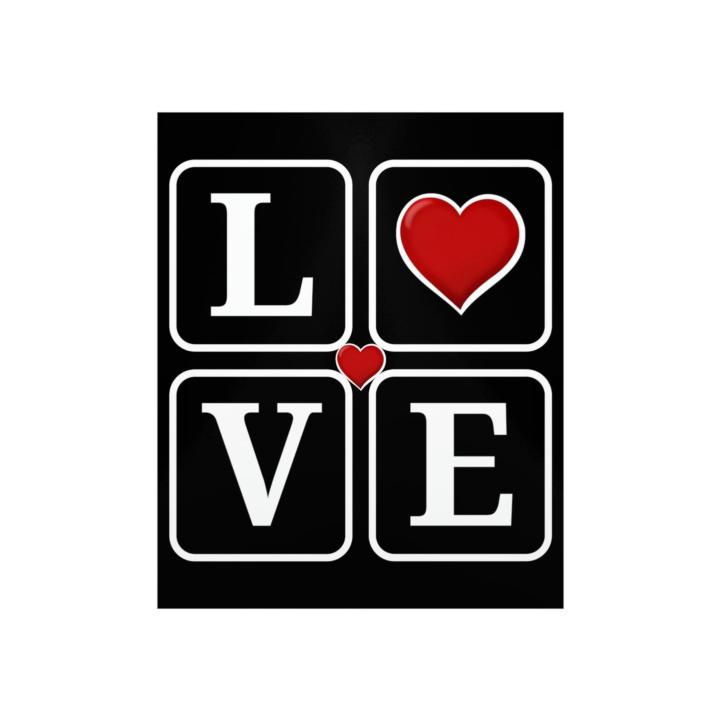 Love Square with Heart Premium Matte Vertical Posters - Giftsmojo