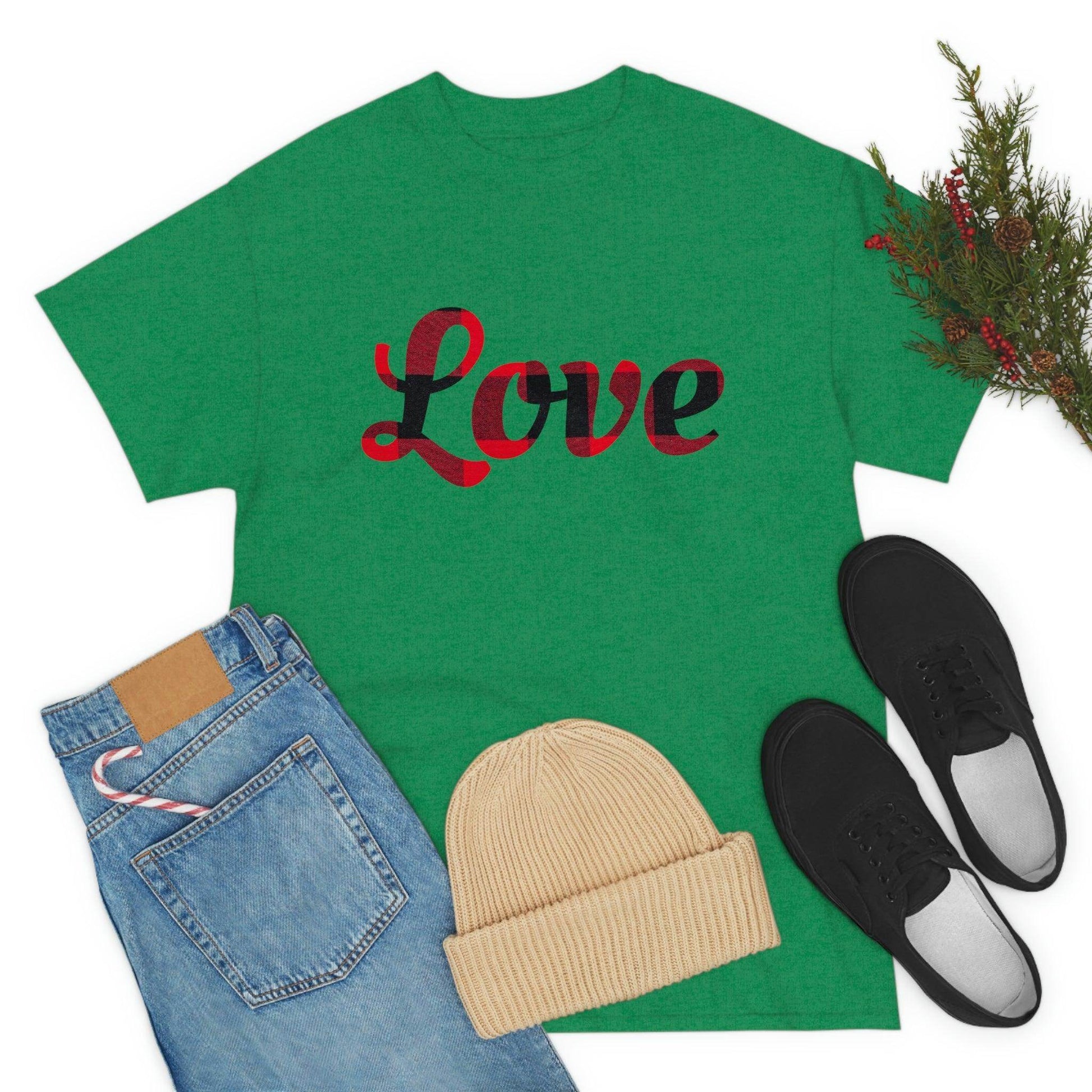 Plaid love T-Shirt - Giftsmojo