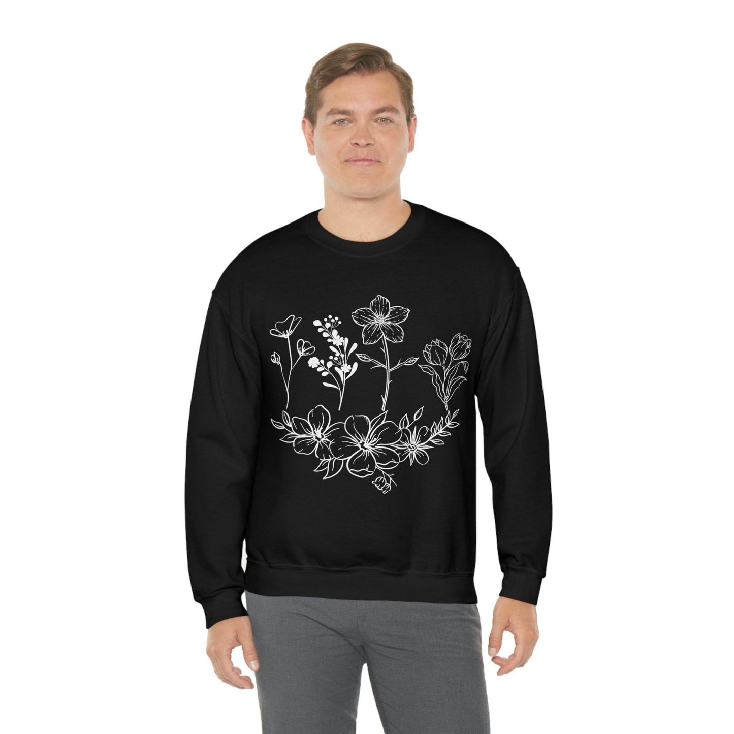 Flower sweatshirt, Vintage Flower Shirt, Vintage Botanical Shirt, plant sweatshirt, - Giftsmojo