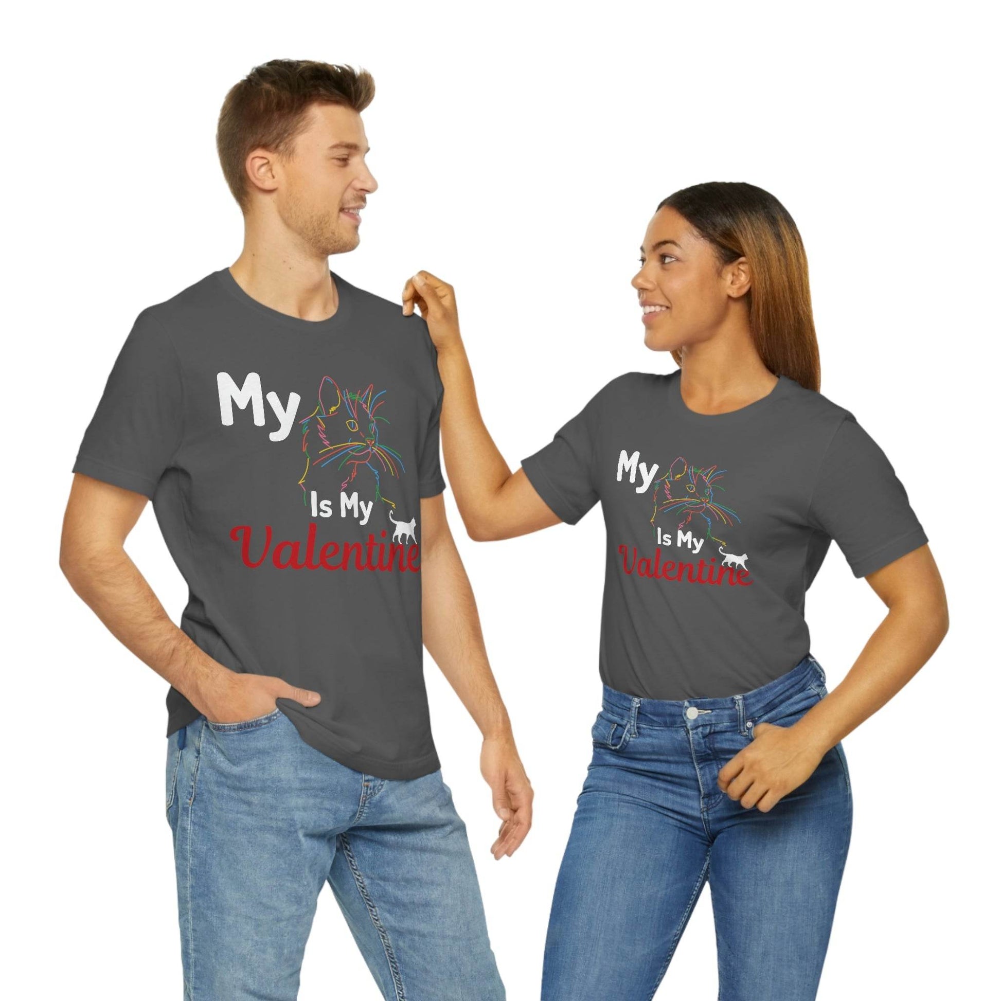 My Cat is My Valentine, Cute Pet lover Valentine shirt - Cute Cat lover shirt - Cat Mom shirt - Giftsmojo