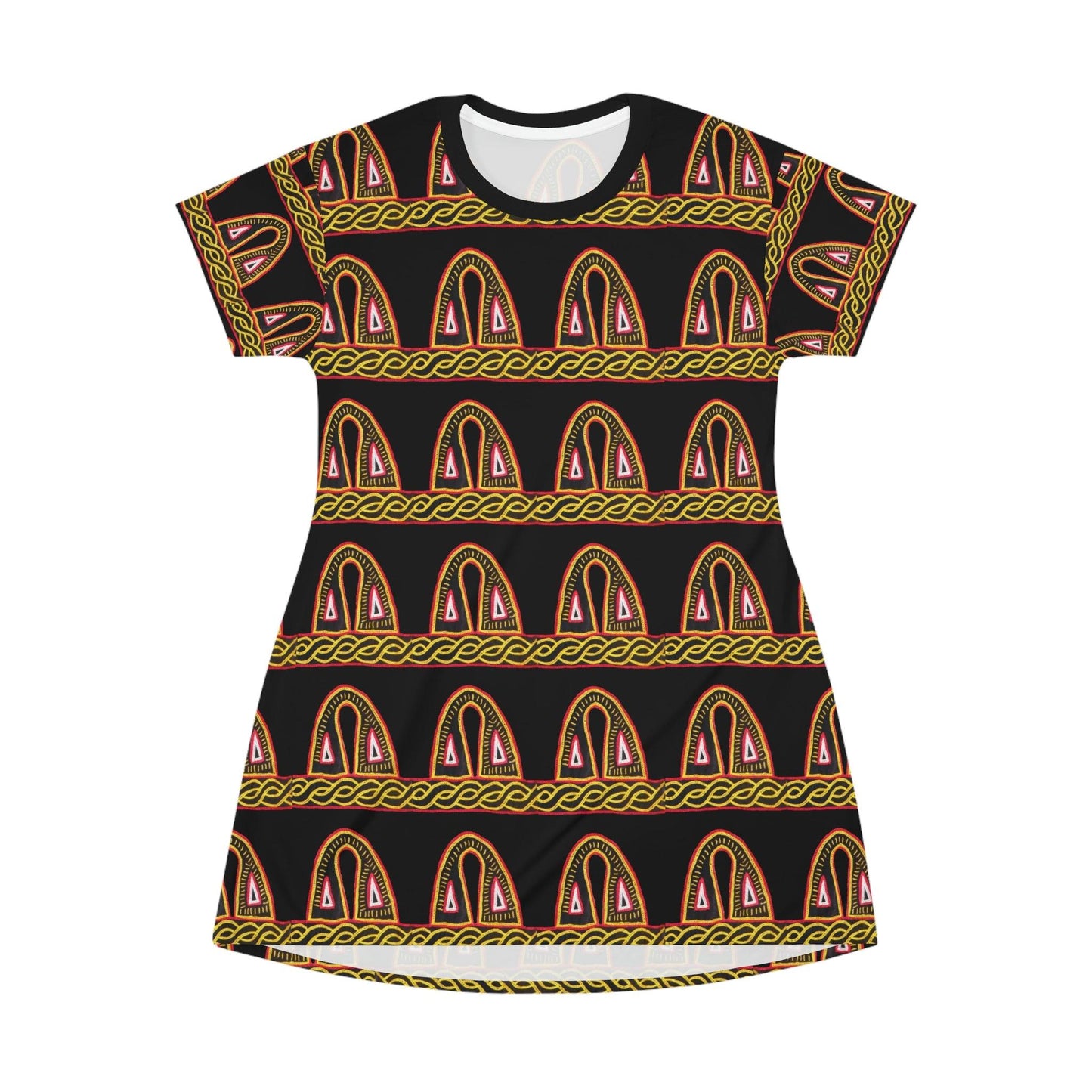 African pattern All Over Print T-Shirt Dress, Cameroon pattern All Over Print T-Shirt Dress, - Giftsmojo