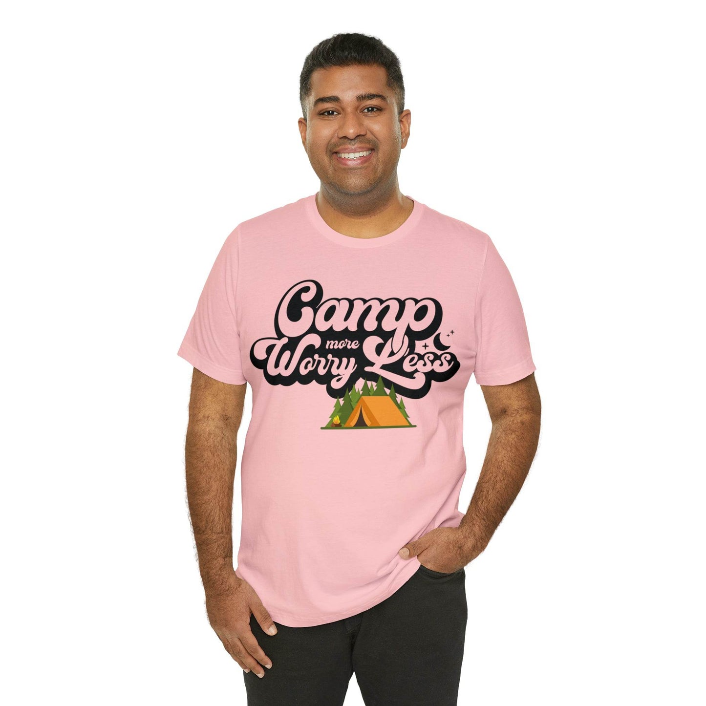 Camp More Worry Less Shirt, Outdoor adventure clothing, Nature-inspired shirts, Outdoor enthusiasts gift, Adventure-themed attire - Giftsmojo