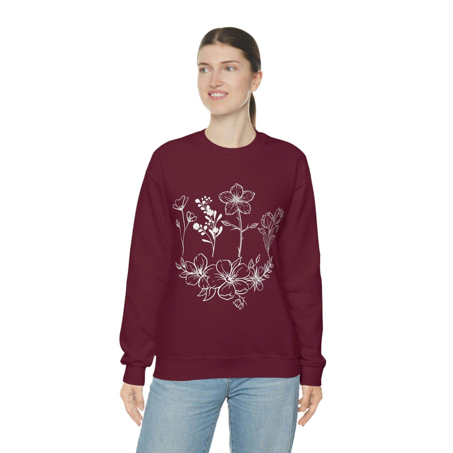 Flower sweatshirt, Vintage Flower Shirt, Vintage Botanical Shirt, plant sweatshirt, - Giftsmojo