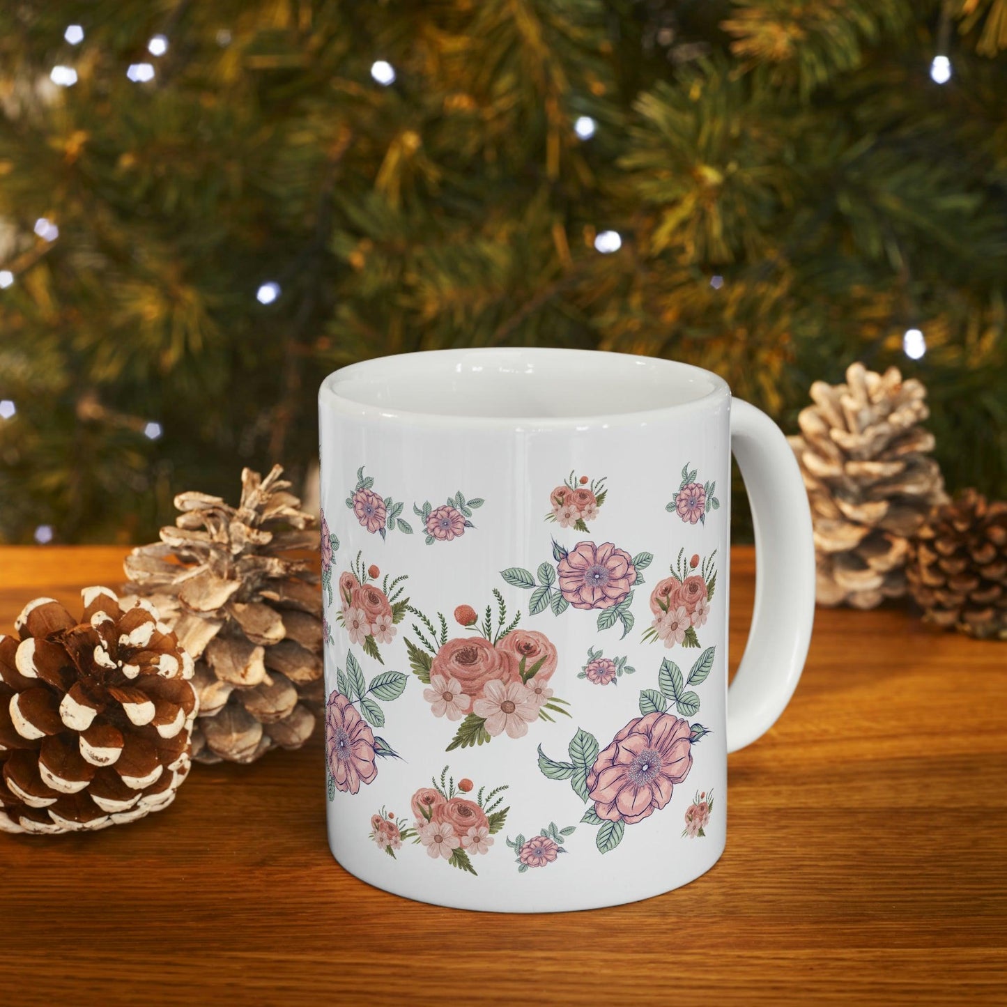 Vintage Floral Mug, gift for mom on mothers day, Birthday gift for mom, gift for plant lovers, hot cocoa mug, gift for coffee lover - Giftsmojo