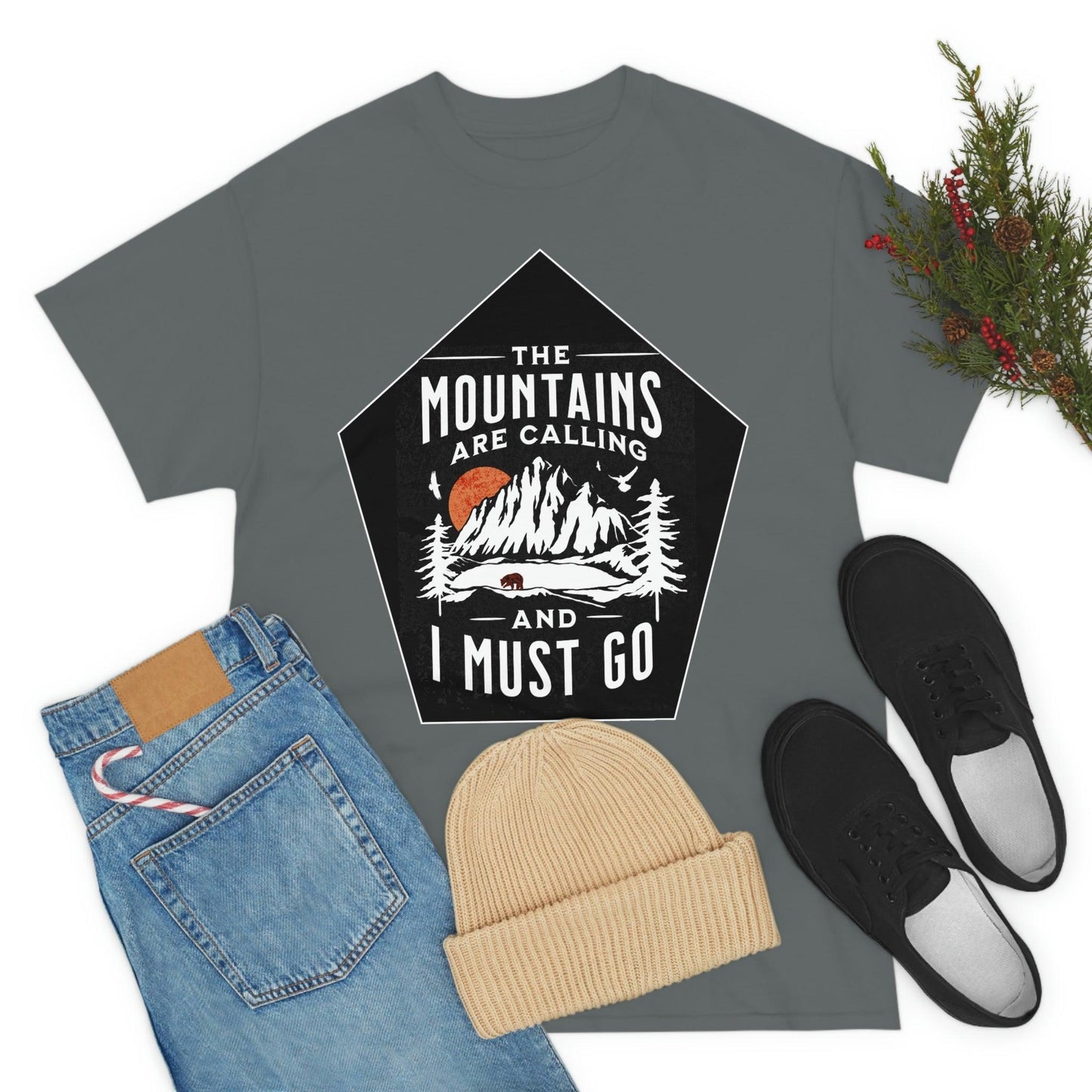 The Mountains are Calling and I Must Go Tee - Giftsmojo