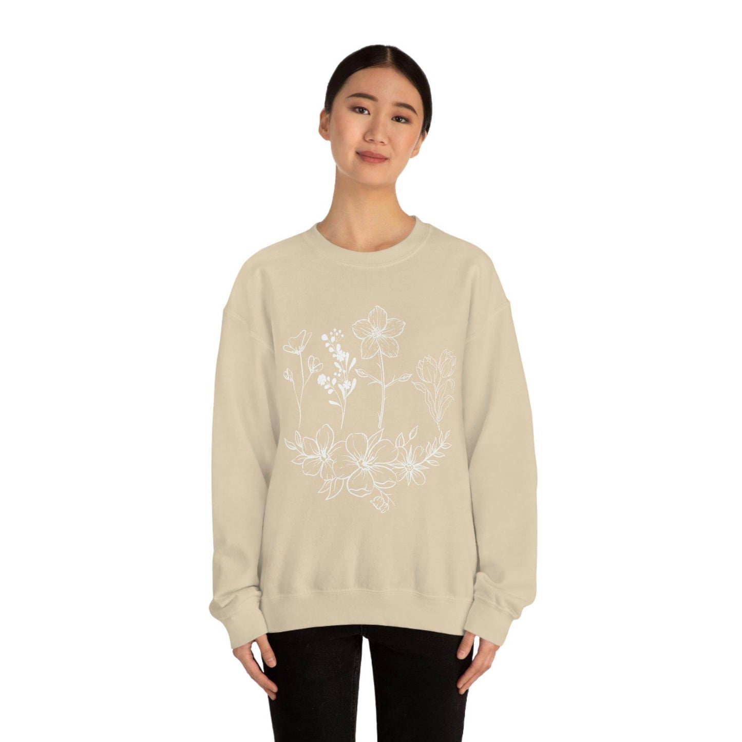 Flower sweatshirt, Vintage Flower Shirt, Vintage Botanical Shirt, plant sweatshirt, - Giftsmojo