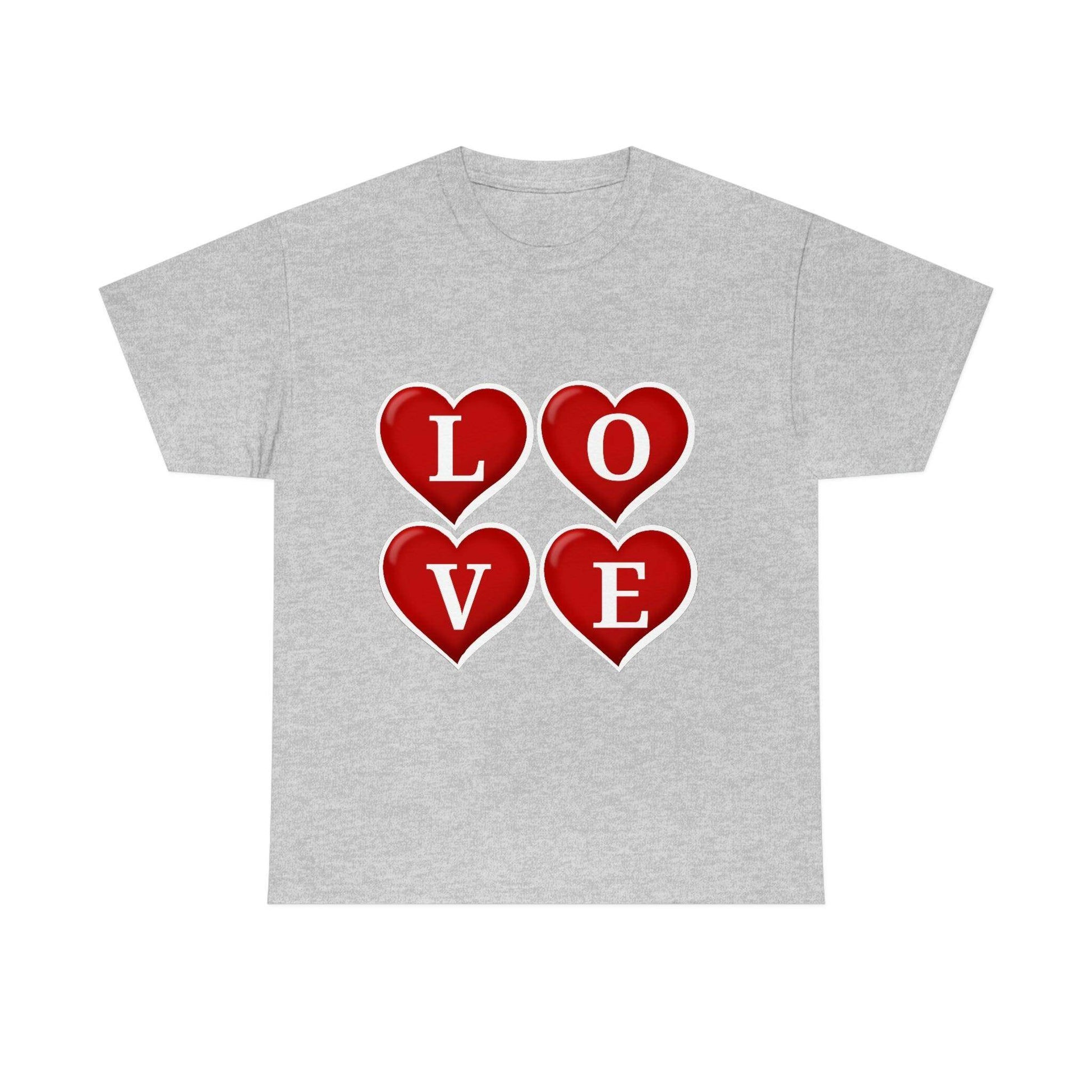 white 4hearts love Tee - Giftsmojo