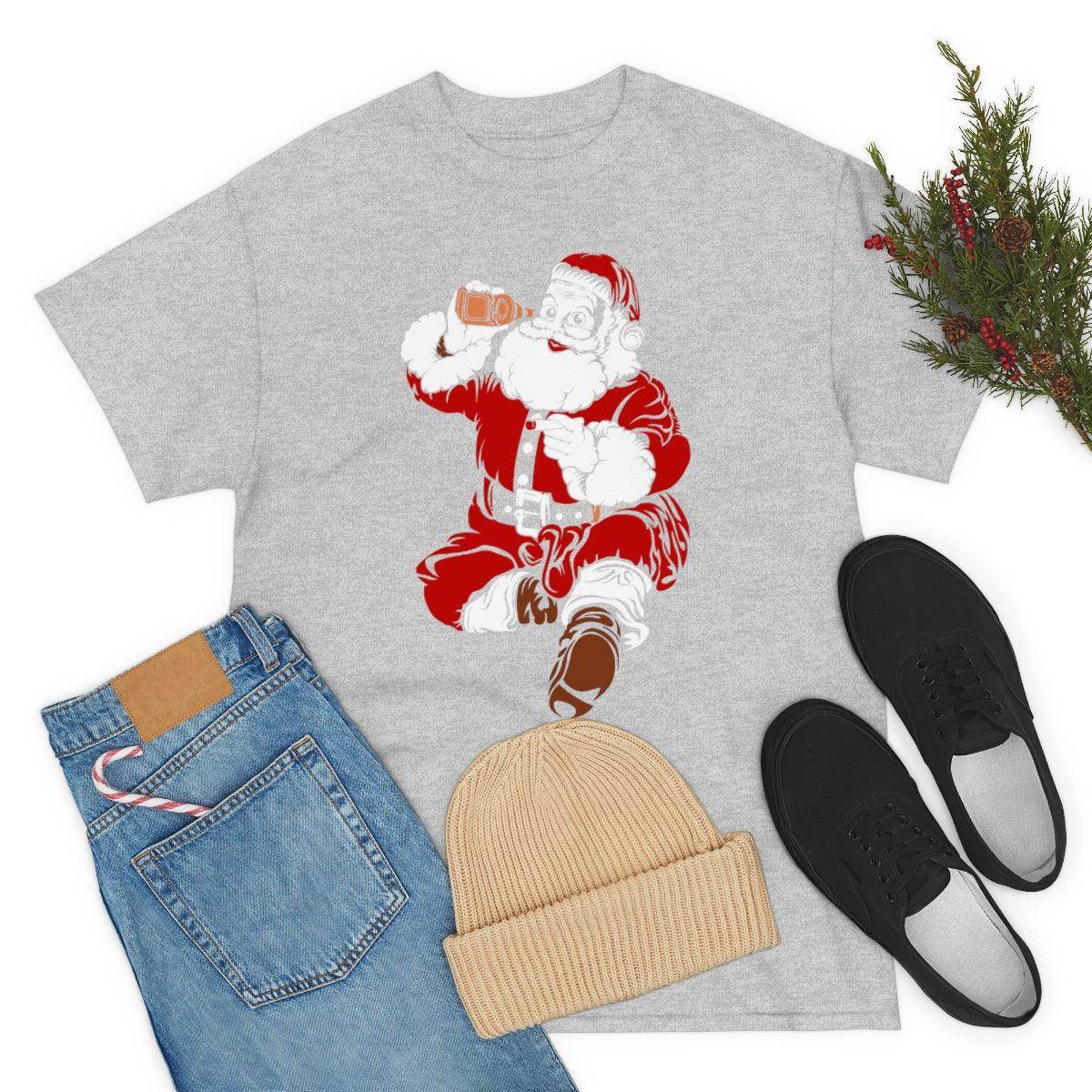 Santa Drinking Beer Funny T-shirt Funny Christmas Shirt Funny Santa Shirt Santa Gift - Giftsmojo