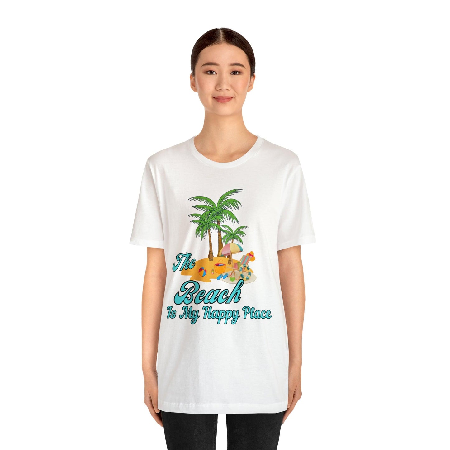 Beach shirt, The Beach is my happy place shirt, Beach t-shirt, Summer shirt, Beachwear, Beach fashion, Stylish beach apparel