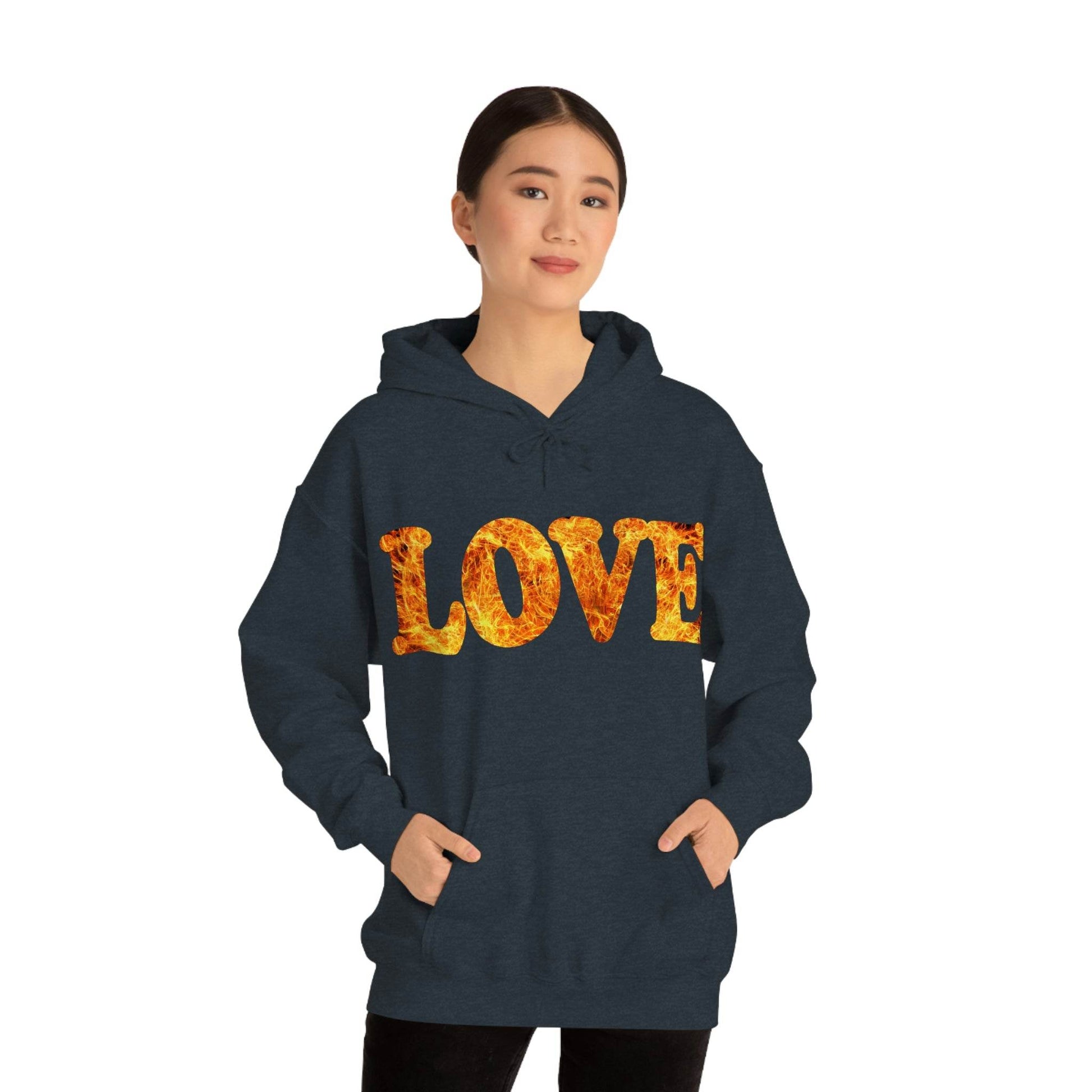 Love Fire Hooded Sweatshirt - Giftsmojo