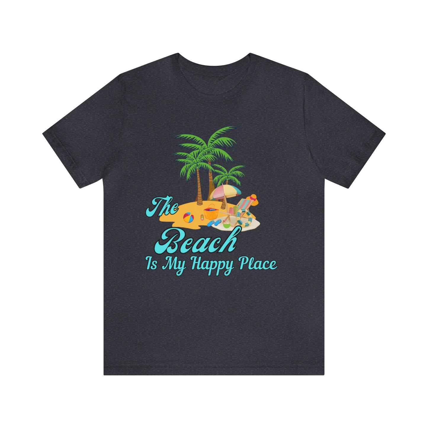 Beach shirt, The Beach is my happy place shirt, Beach t-shirt, Summer shirt, Beachwear, Beach fashion, Stylish beach apparel
