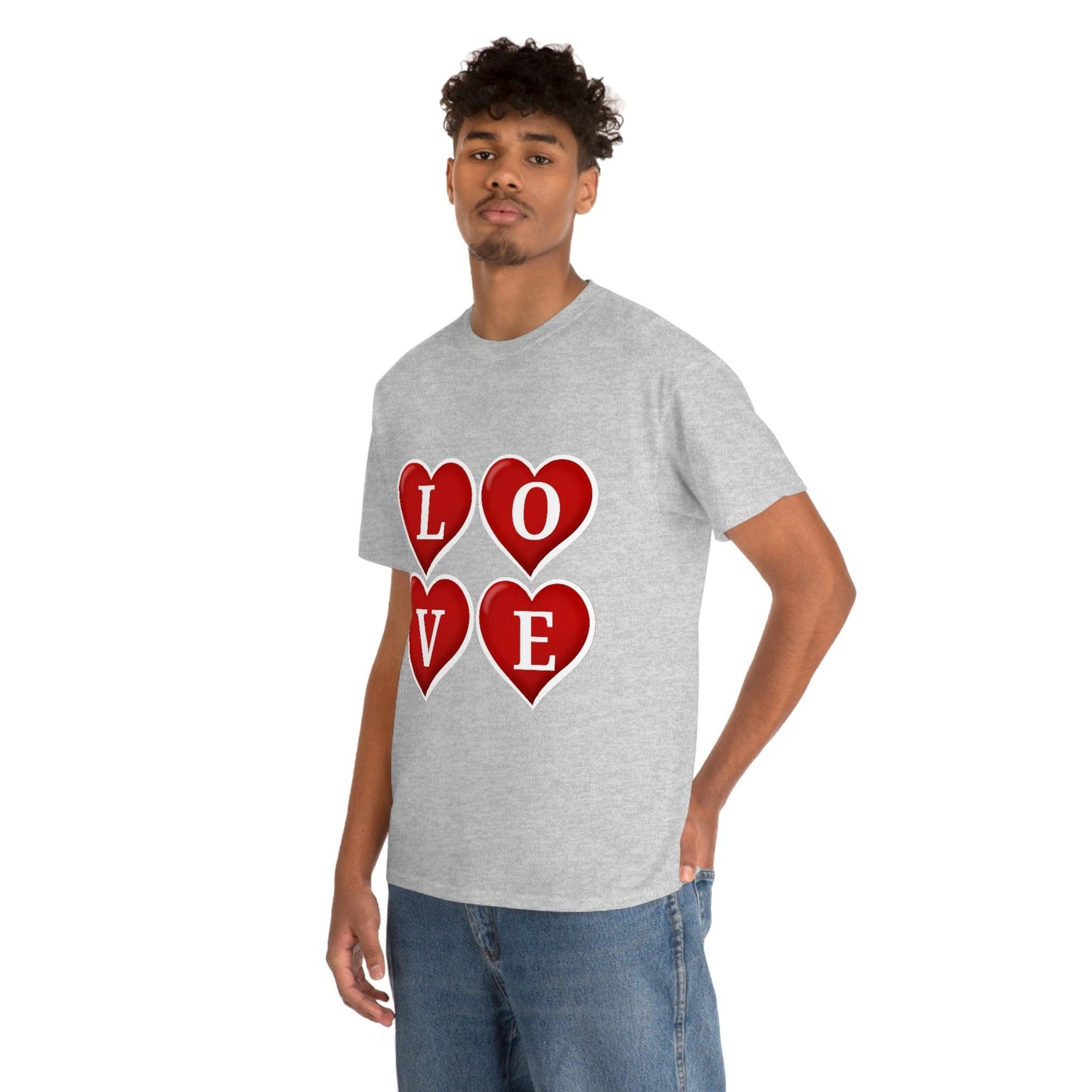 white 4hearts love Tee - Giftsmojo