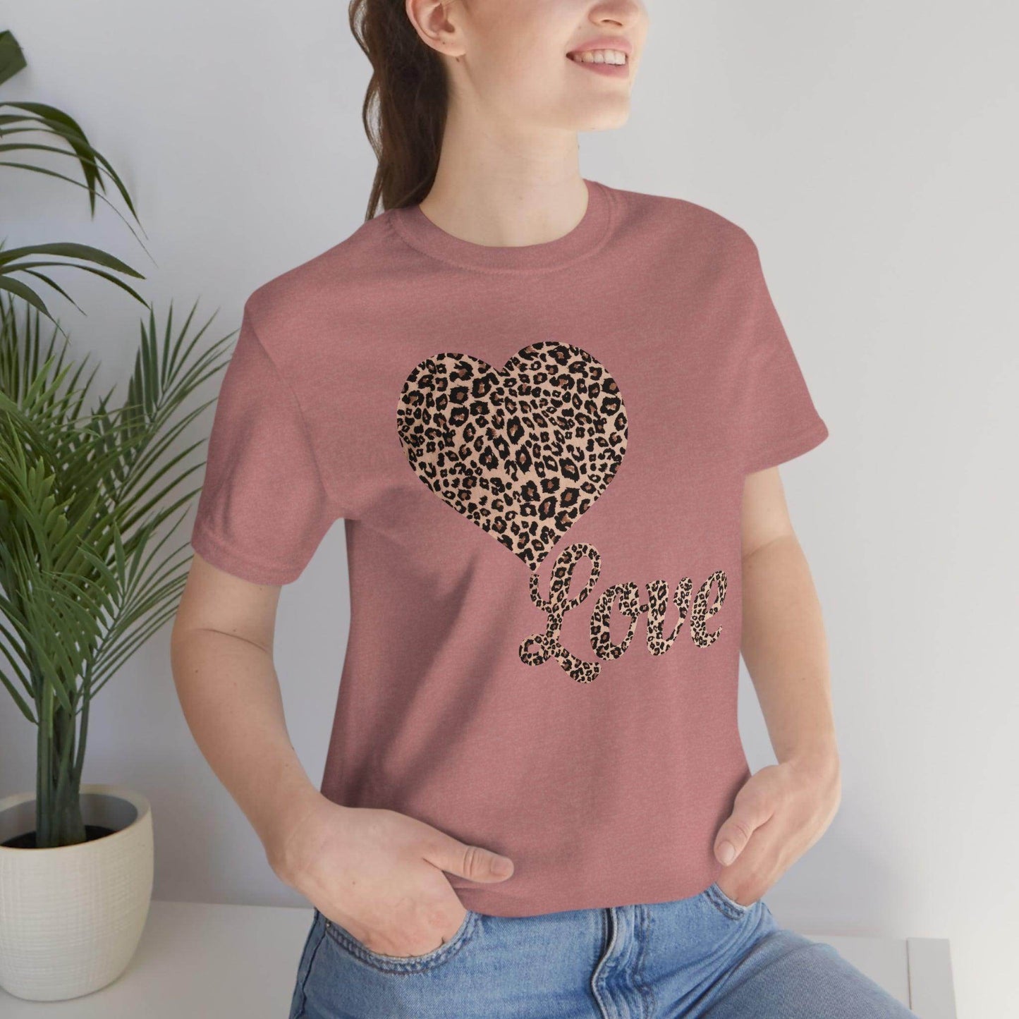 Love Heart, Leopard Print Tee - Giftsmojo