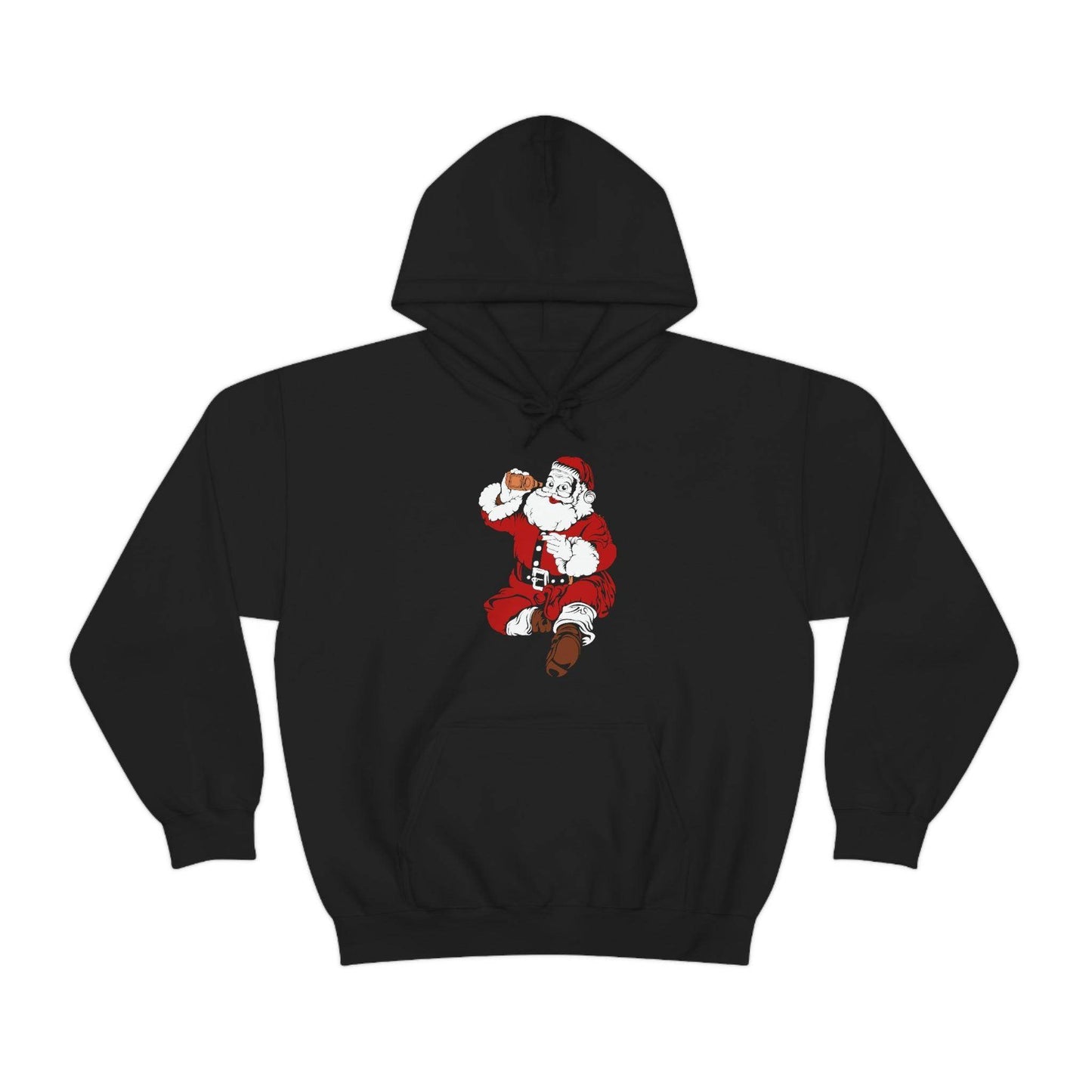 Santa drinking beer funny Hooded Sweatshirt, - Giftsmojo