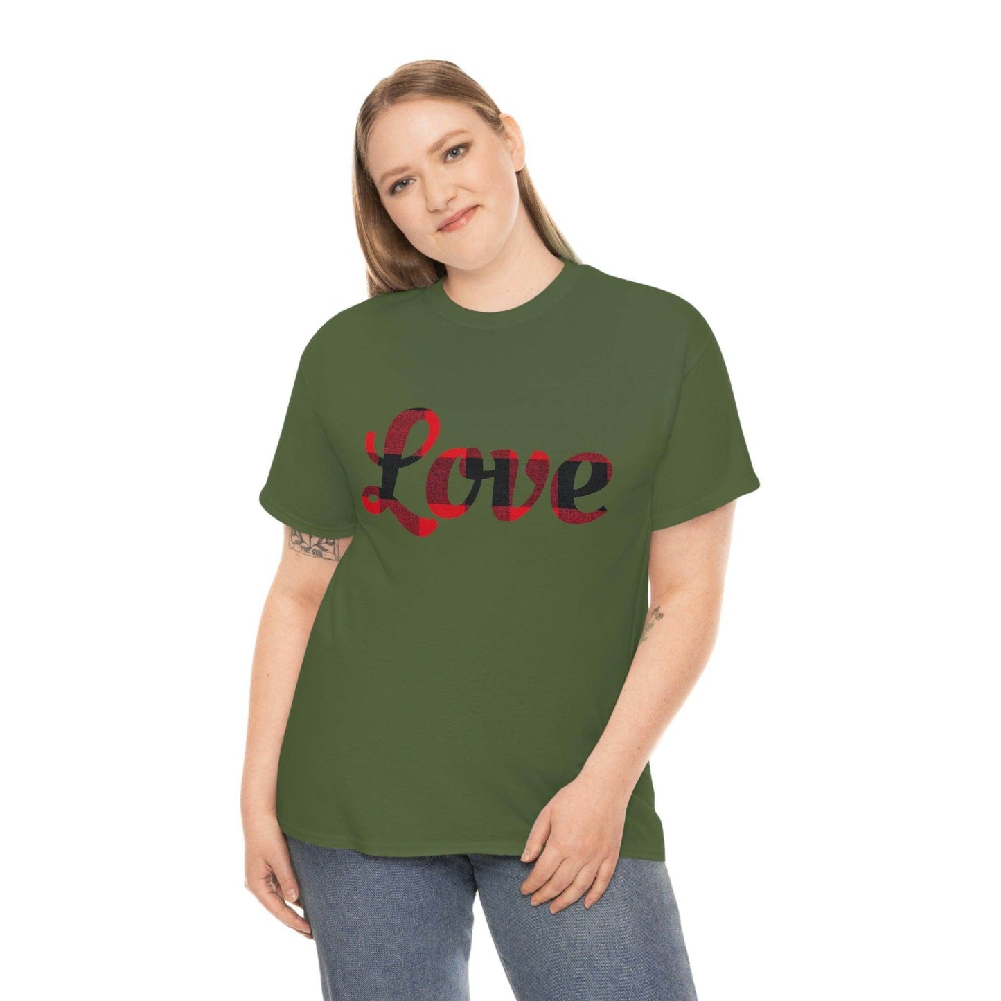 Plaid love T-Shirt - Giftsmojo