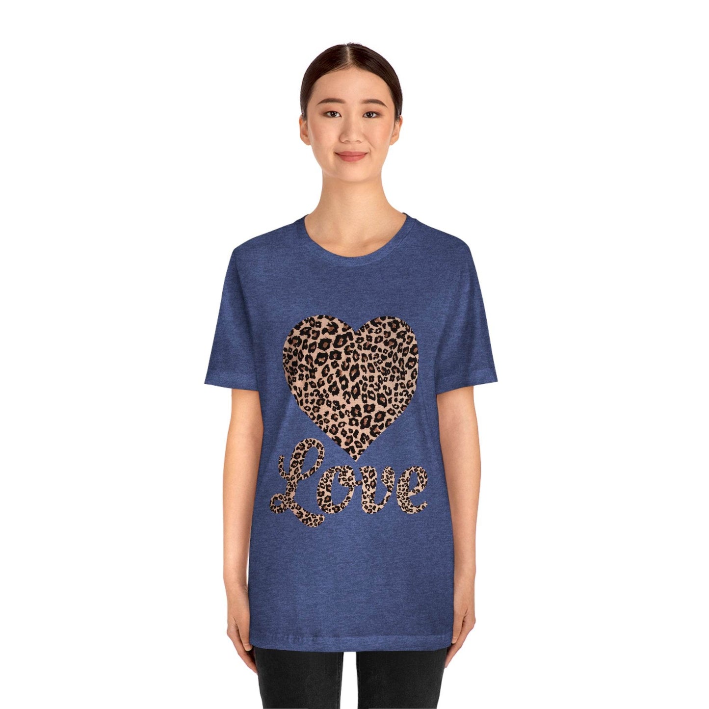 Leopard Print, Love Heart Tee, - Giftsmojo