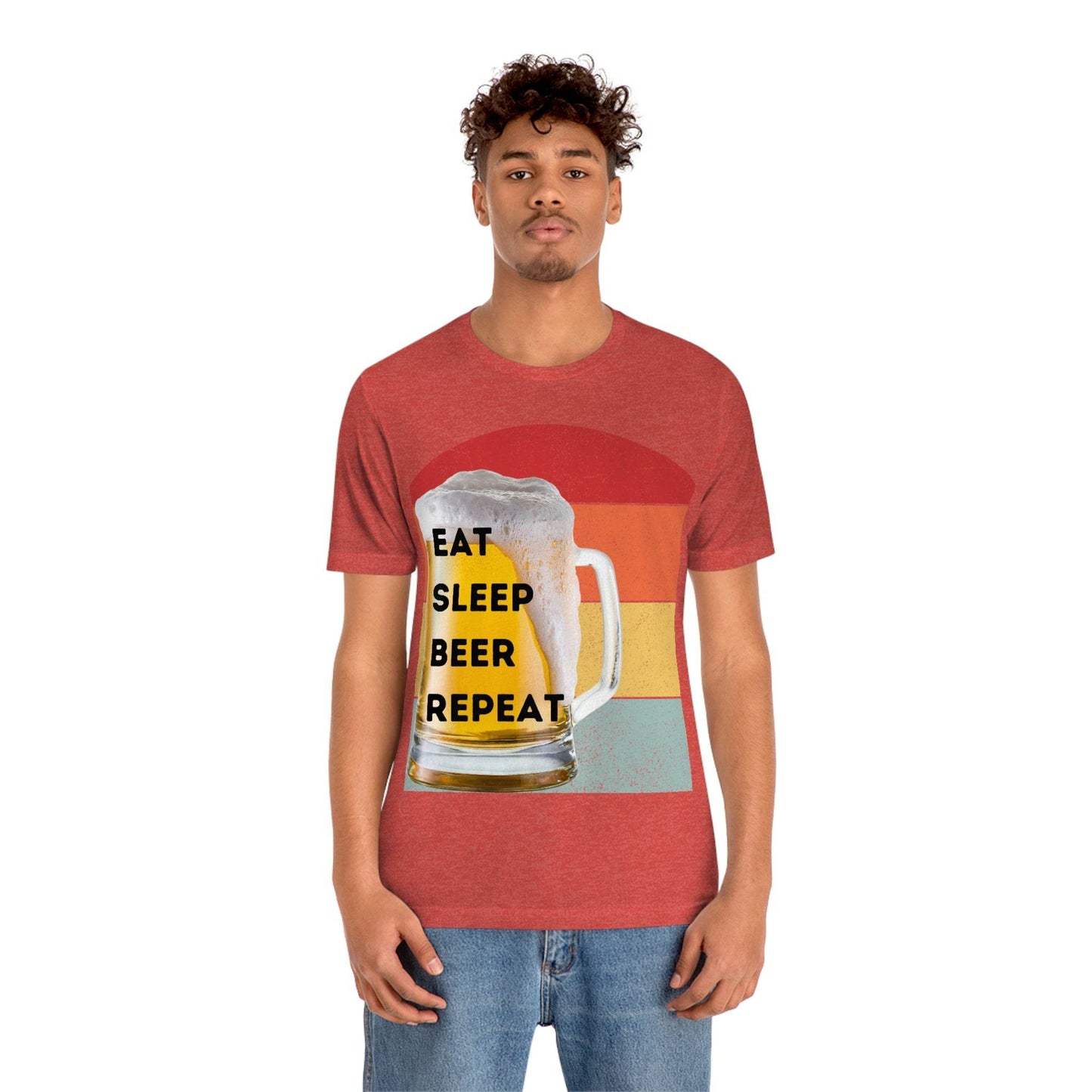Retro shirt Eat Sleep Beer Repeat - funny beer shirt - Giftsmojo
