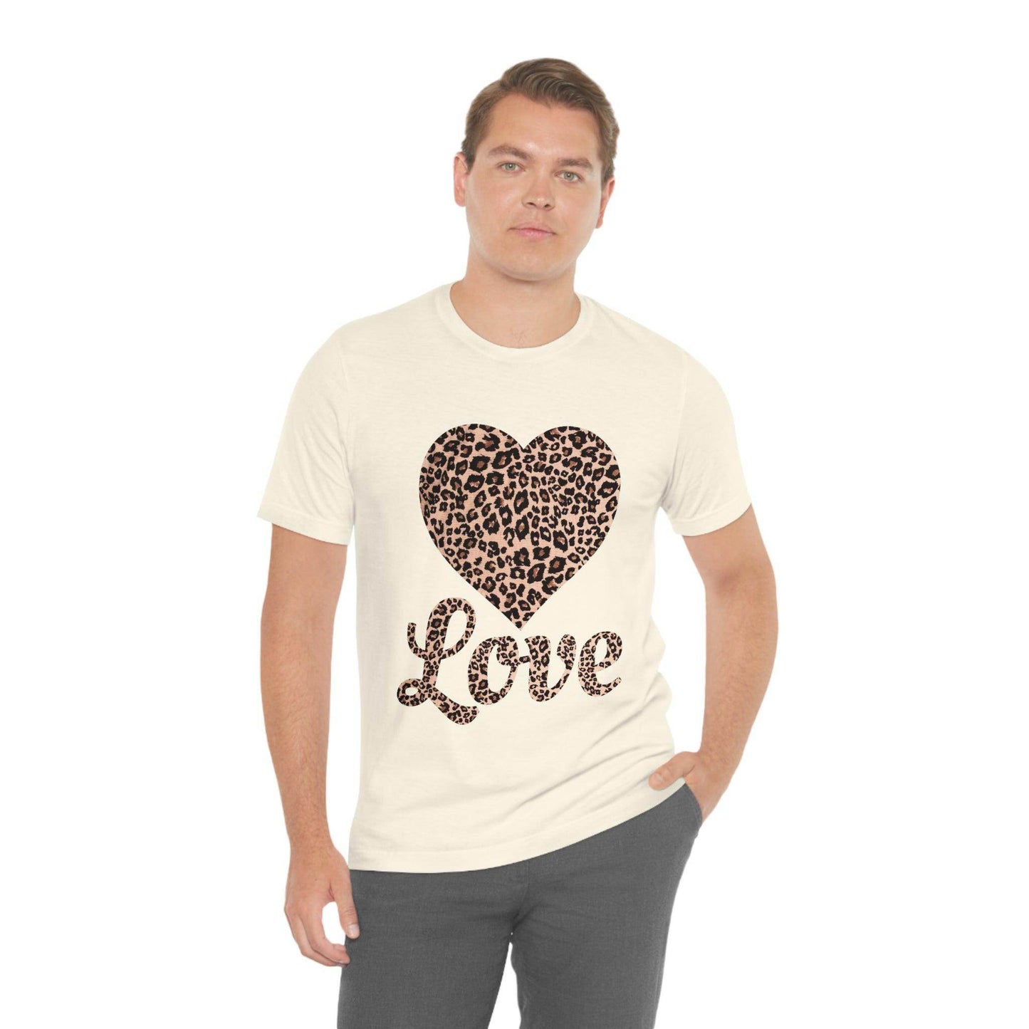 Leopard Print, Love Heart Tee, - Giftsmojo