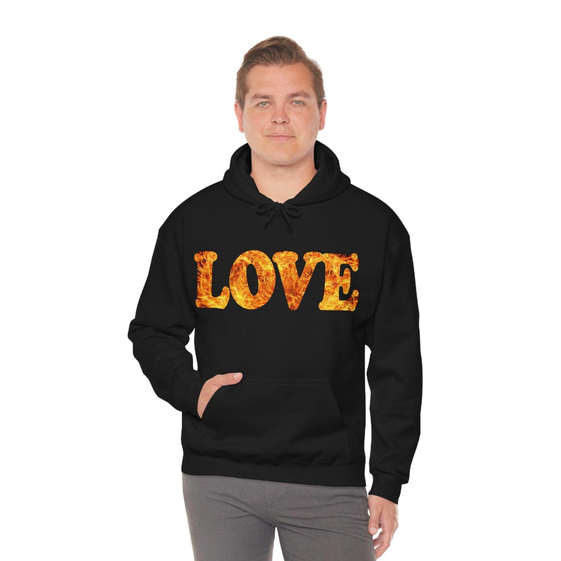 Love Fire Hooded Sweatshirt - Giftsmojo