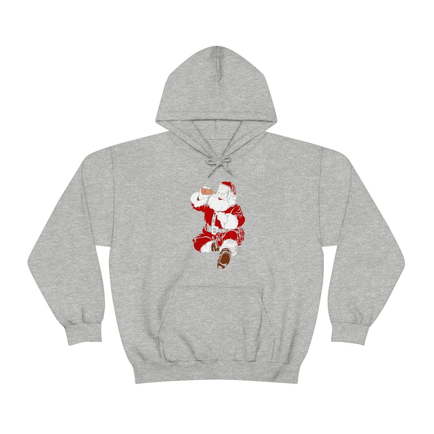 Santa drinking beer funny Hooded Sweatshirt, - Giftsmojo