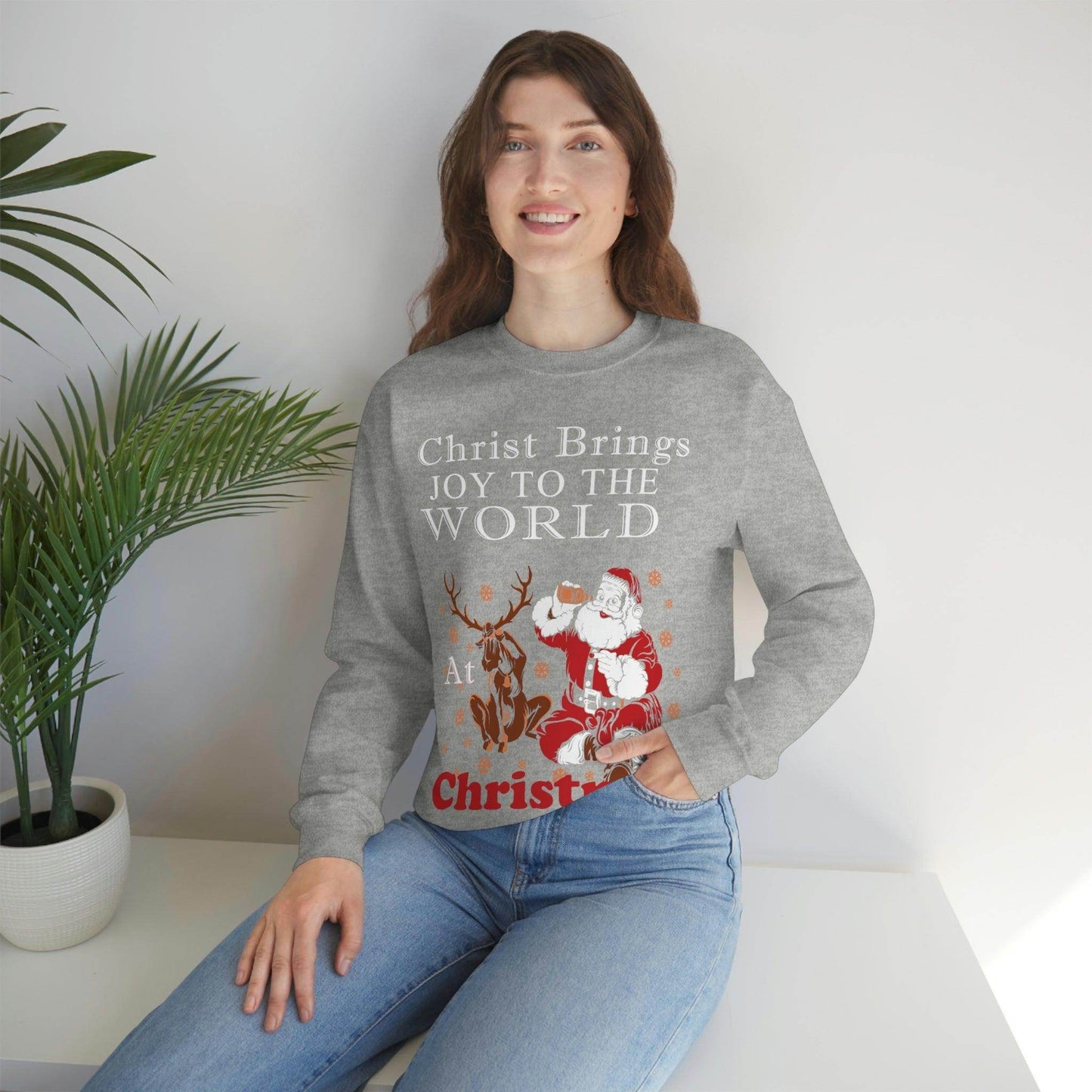 Christ brings joy to the World at Christmas Sweatshirt - Giftsmojo