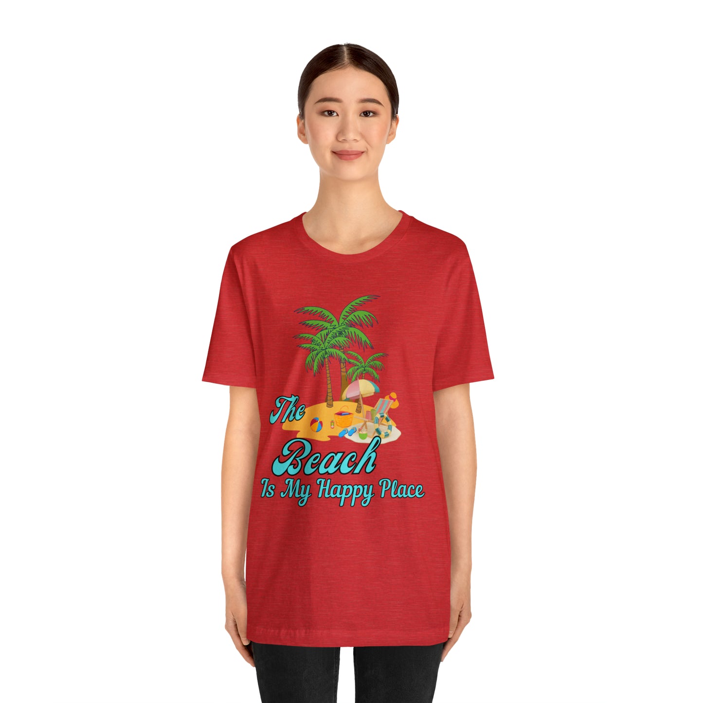 Beach shirt, The Beach is my happy place shirt, Beach t-shirt, Summer shirt, Beachwear, Beach fashion, Stylish beach apparel
