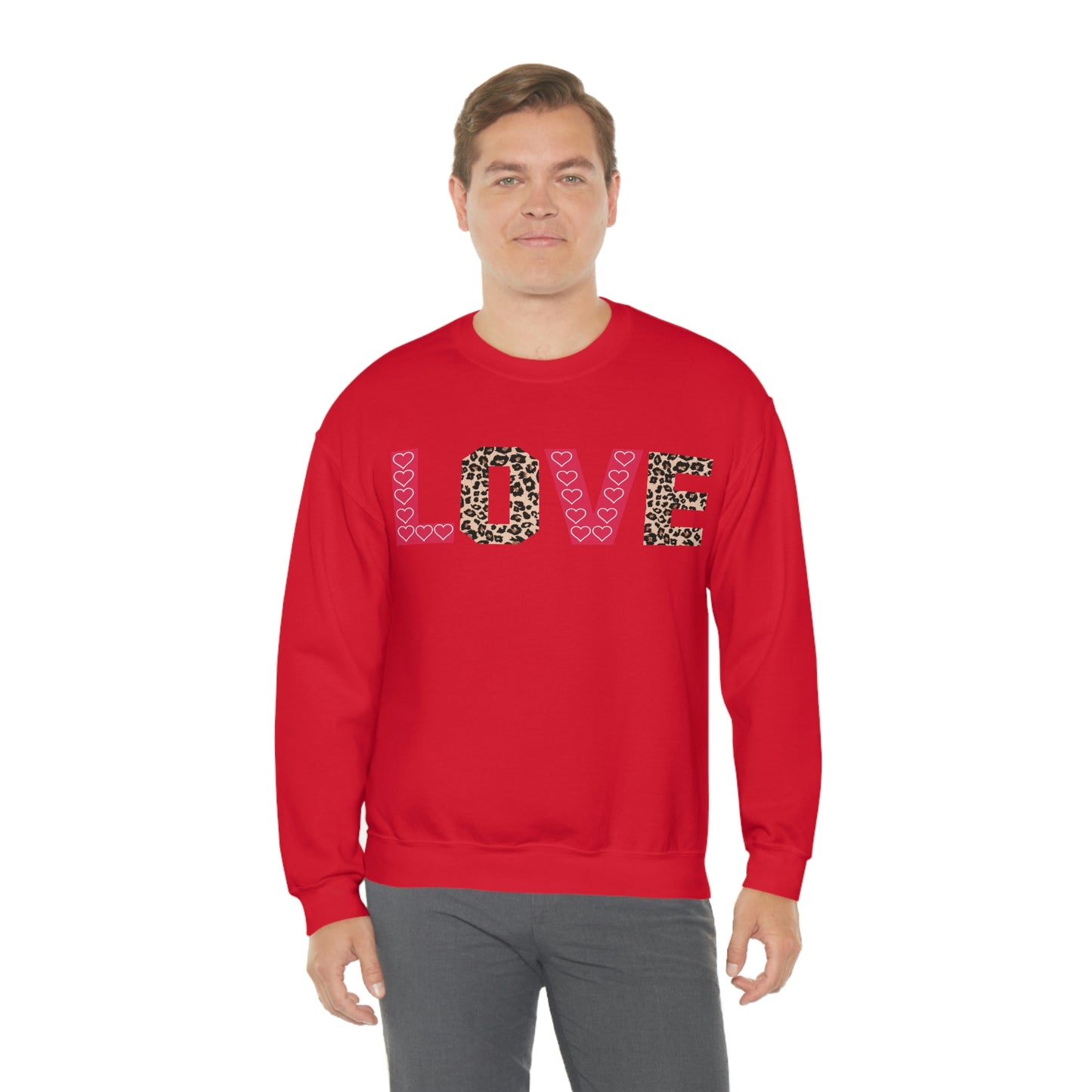Love Sweatshirt with partial leopard print