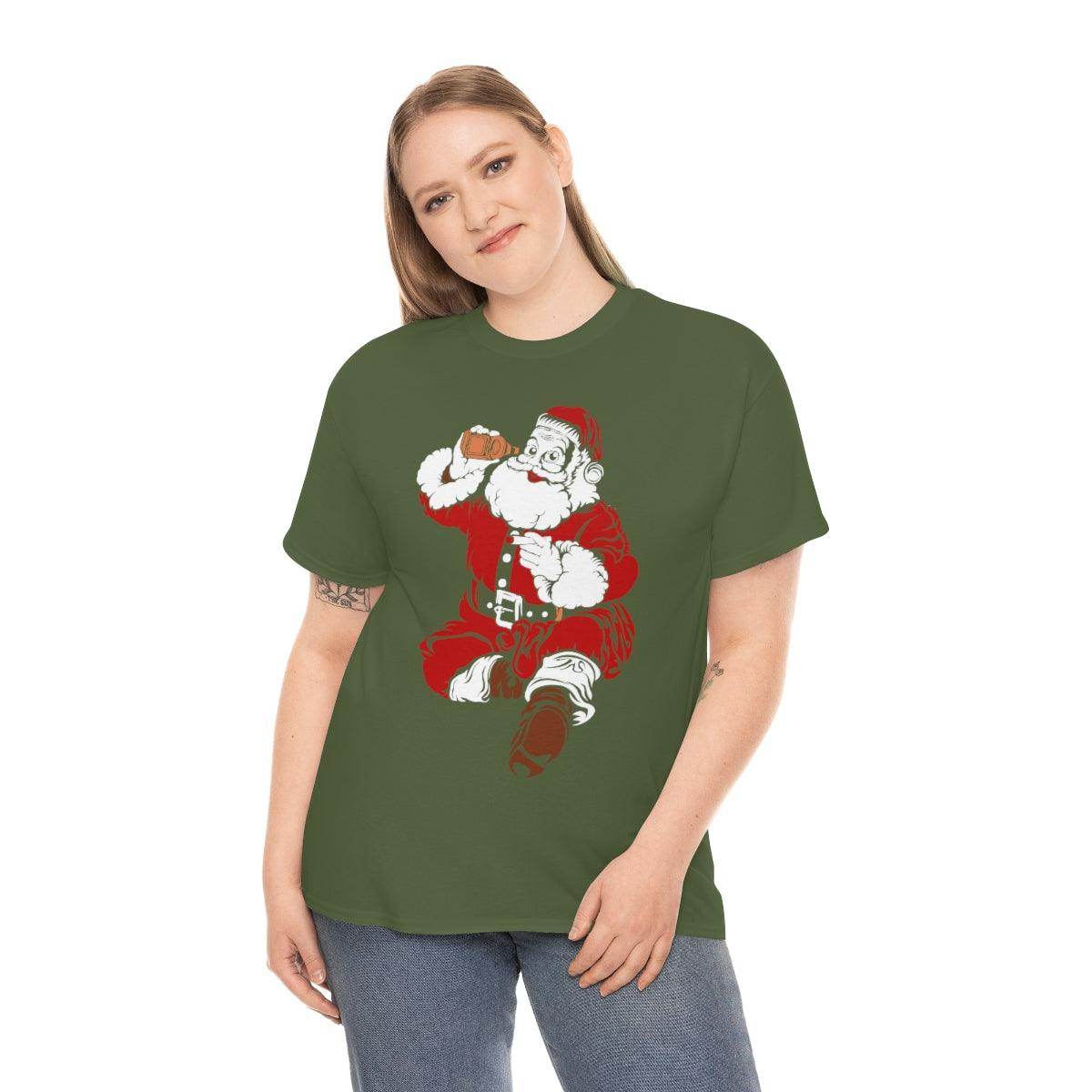 Santa Drinking Beer Funny T-shirt Funny Christmas Shirt Funny Santa Shirt Santa Gift - Giftsmojo