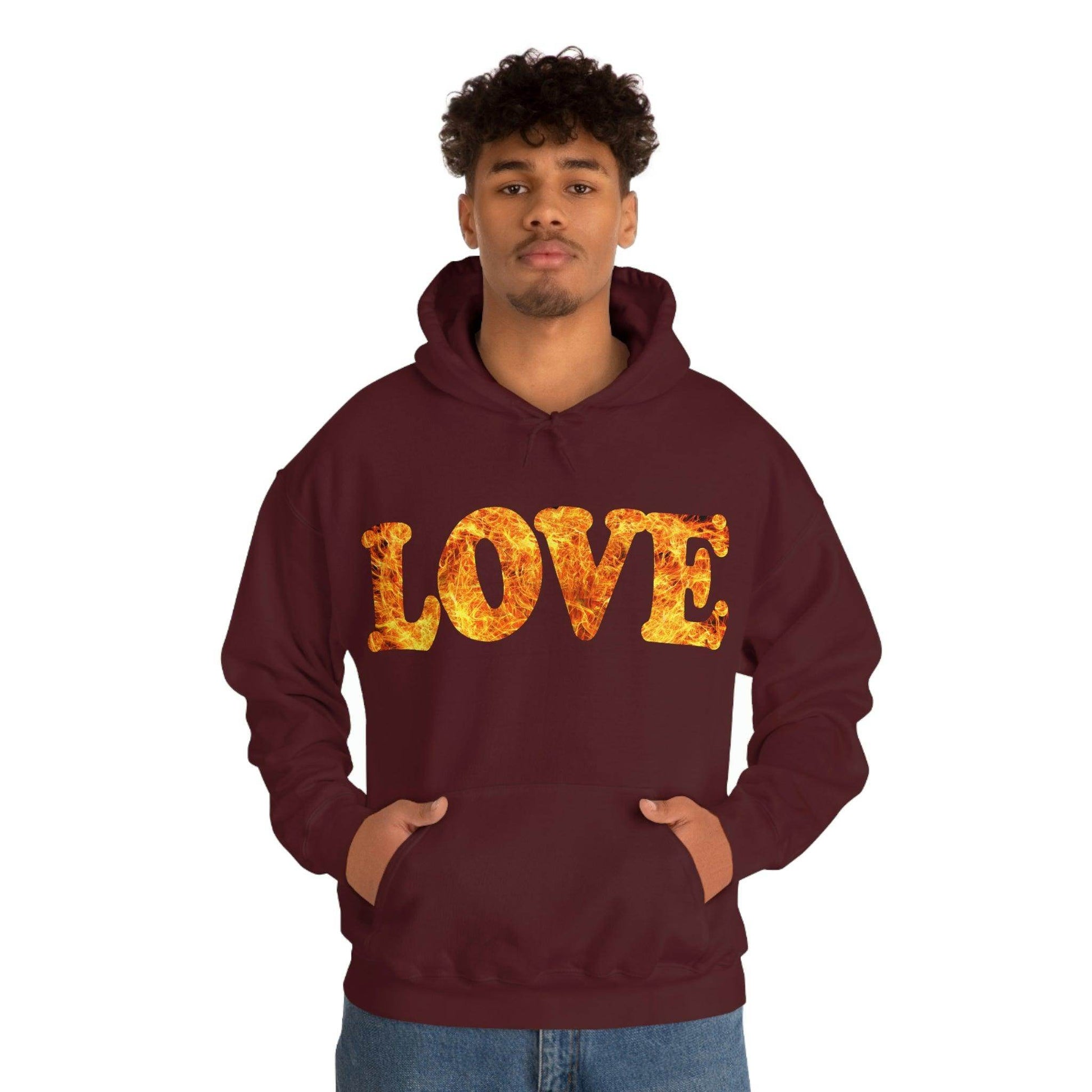 Love Fire Hooded Sweatshirt - Giftsmojo