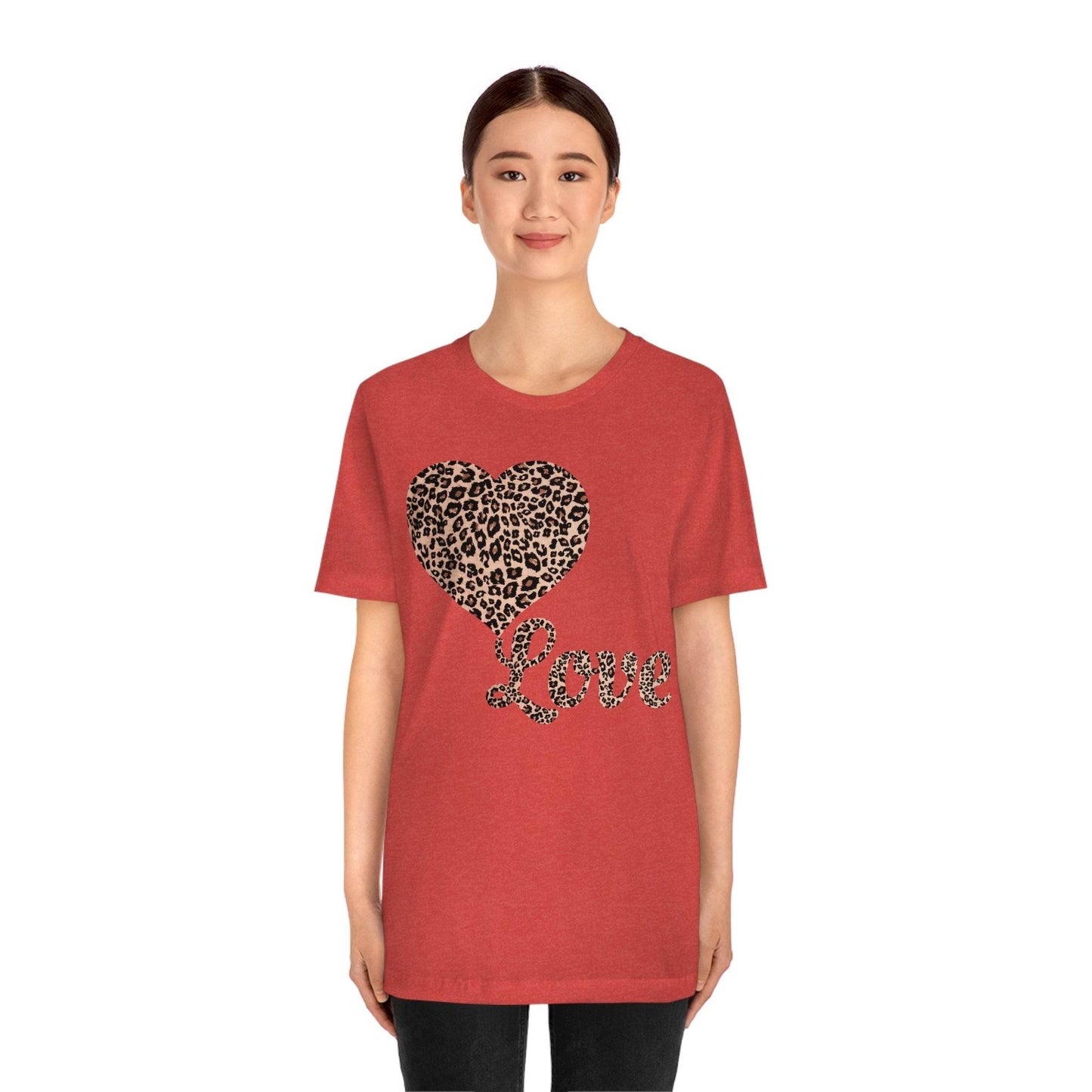 Love Heart, Leopard Print Tee - Giftsmojo