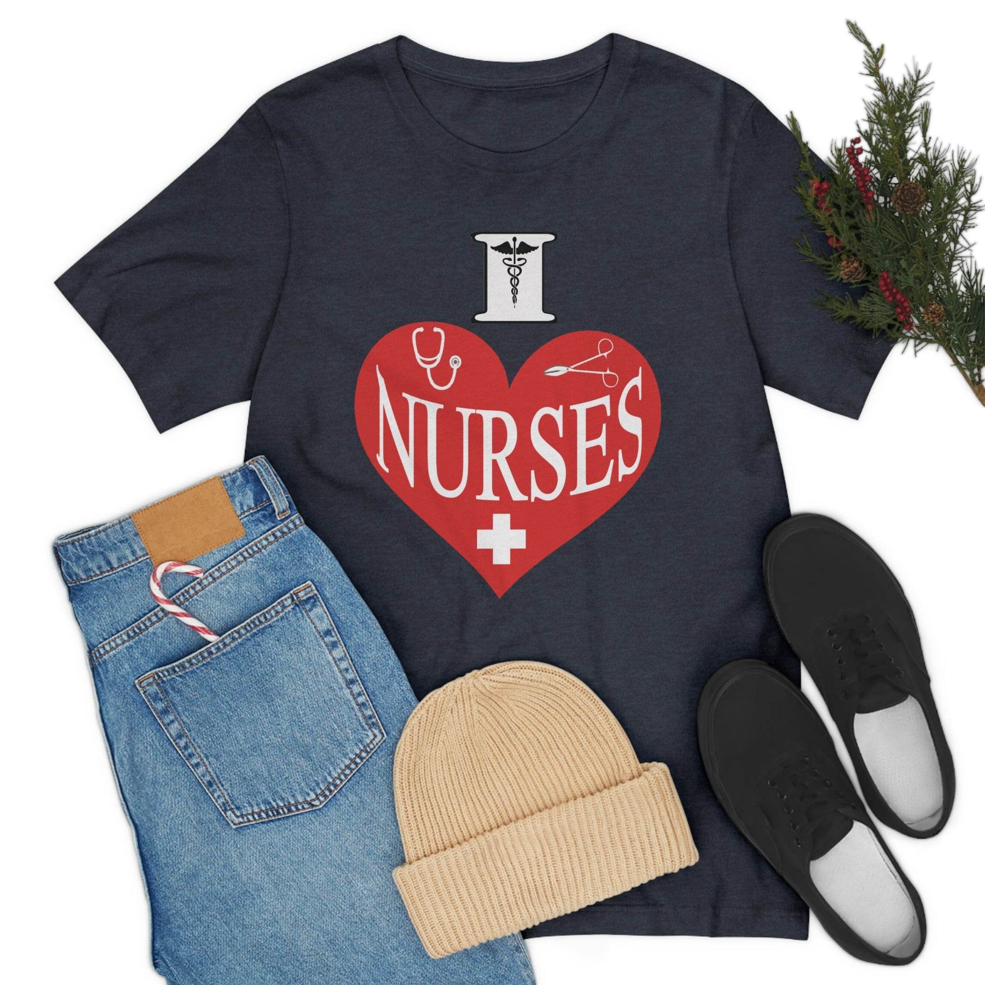 I love Nurses Tee - Giftsmojo