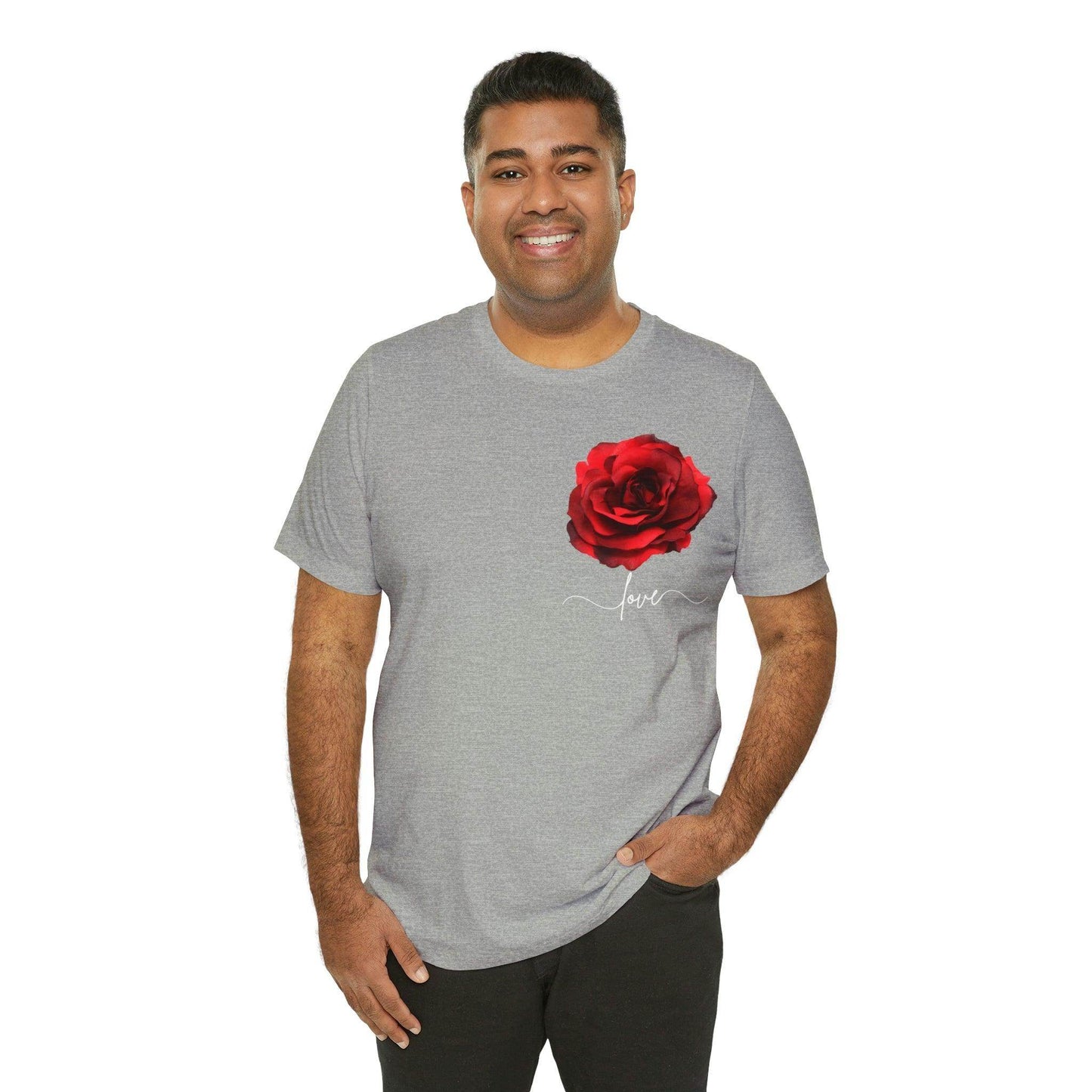 Love Rose Flower T-shirt for Women, Rose Graphic T-shirt, floral shirt, gift for her, love shirt - Giftsmojo