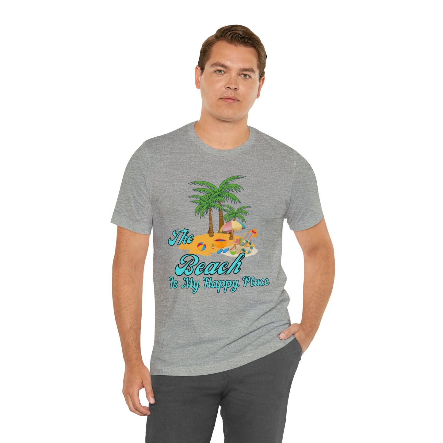 Beach shirt, The Beach is my happy place shirt, Beach t-shirt, Summer shirt, Beachwear, Beach fashion, Stylish beach apparel