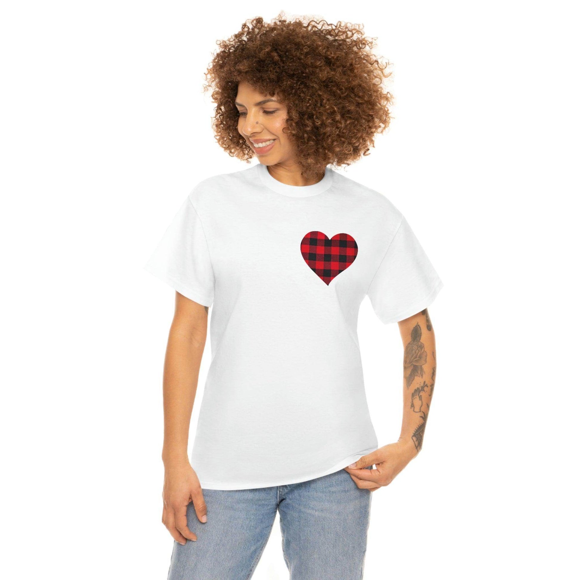 Plaid Heart T-Shirt - Giftsmojo