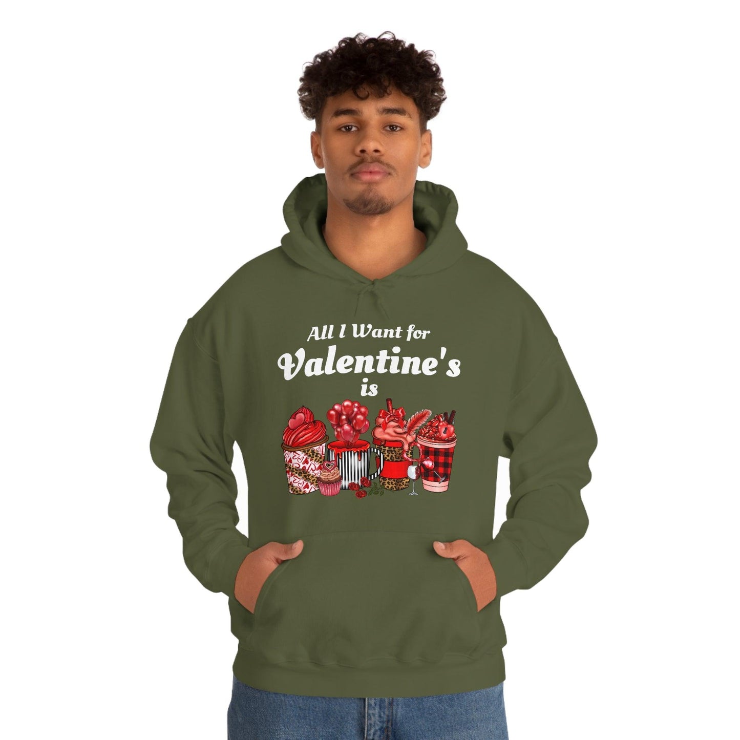 All I want for Valentine's is Coffee Hooded Sweatshirt