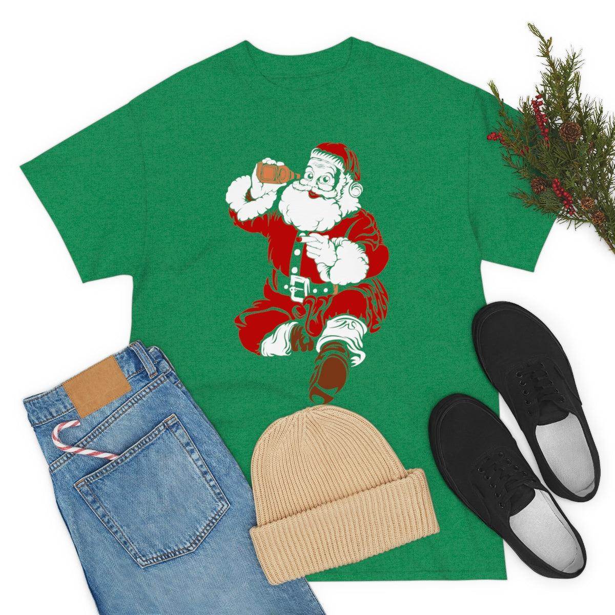Santa Drinking Beer Funny T-shirt Funny Christmas Shirt Funny Santa Shirt Santa Gift - Giftsmojo