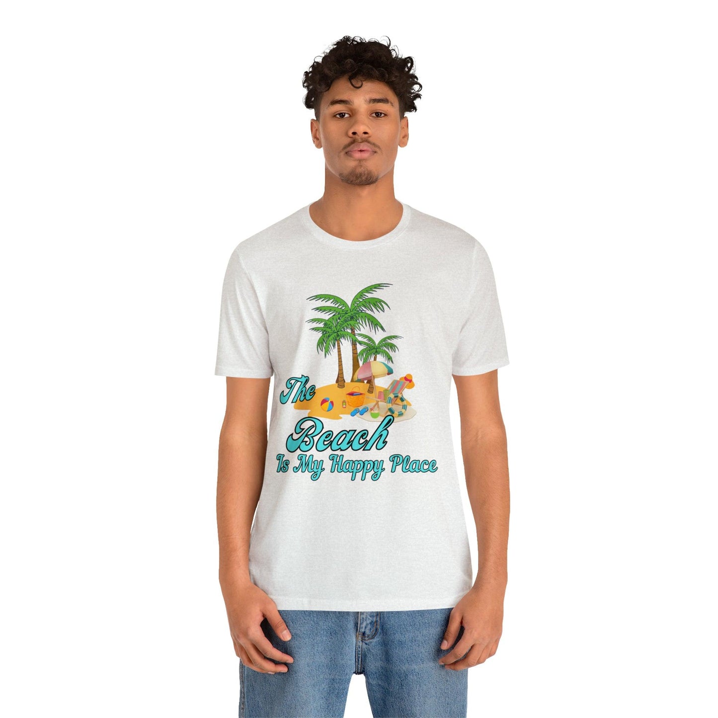 Beach shirt, The Beach is my happy place shirt, Beach t-shirt, Summer shirt, Beachwear, Beach fashion, Stylish beach apparel