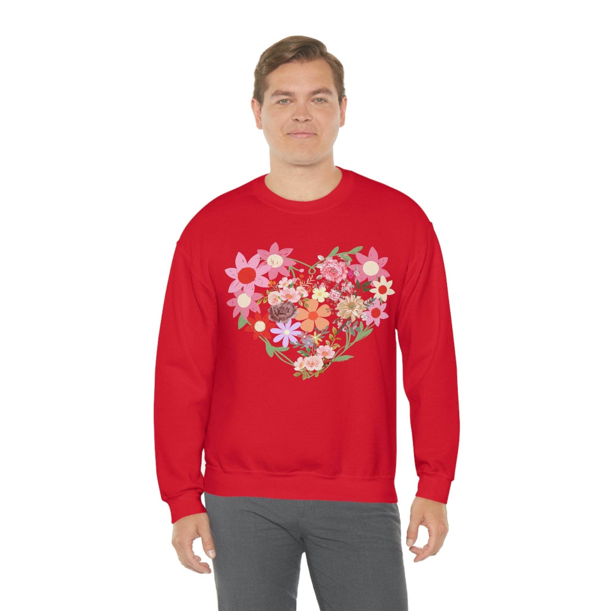 Flower Heart sweatshirt - Floral sweatshirt - Love Sweatshirt - Giftsmojo