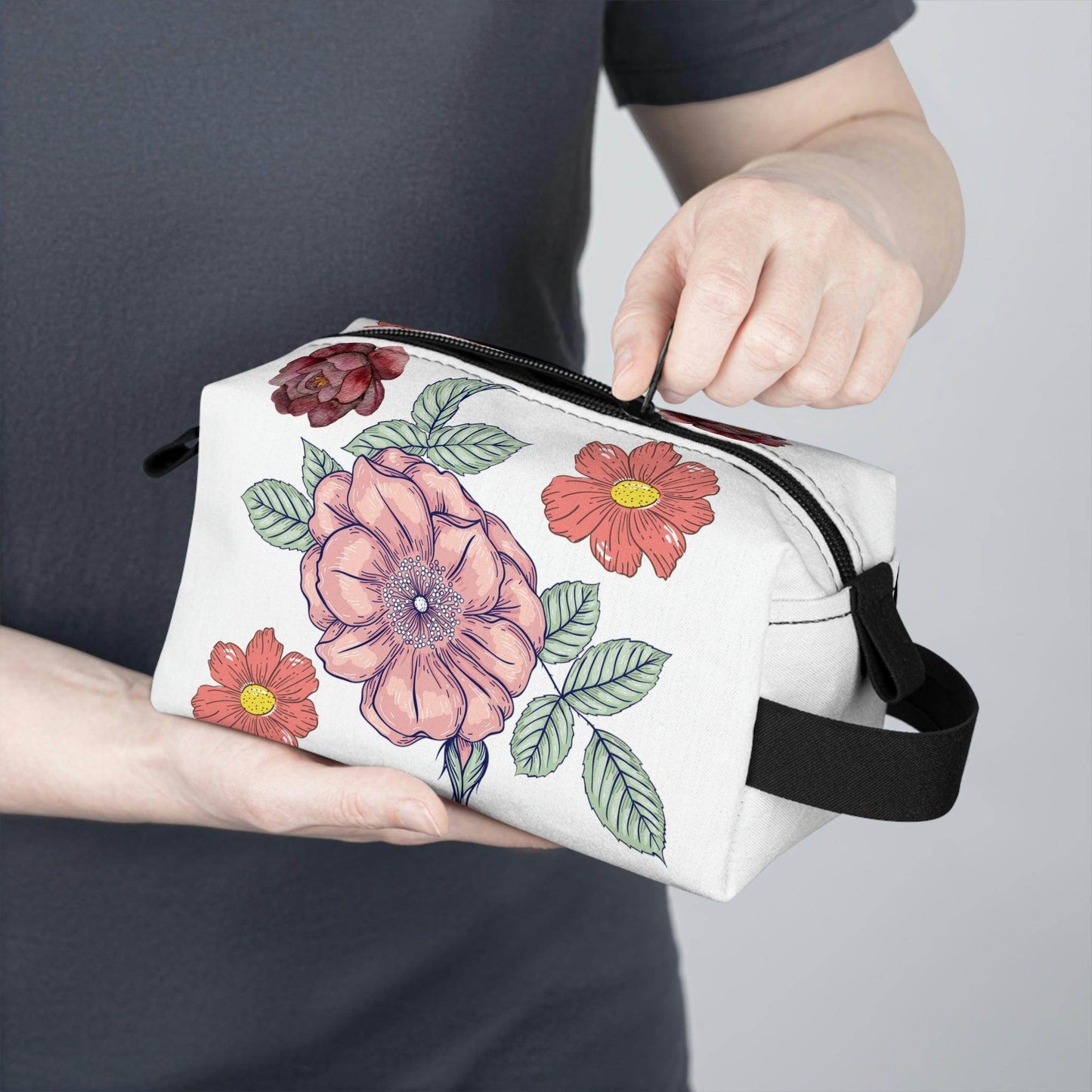 Floral Makeup Bag | flower makeup bag | Cosmetic Bag | floral Toiletry Bag Women | cute makeup bag | makeup pouch | aesthetic makeup - Giftsmojo