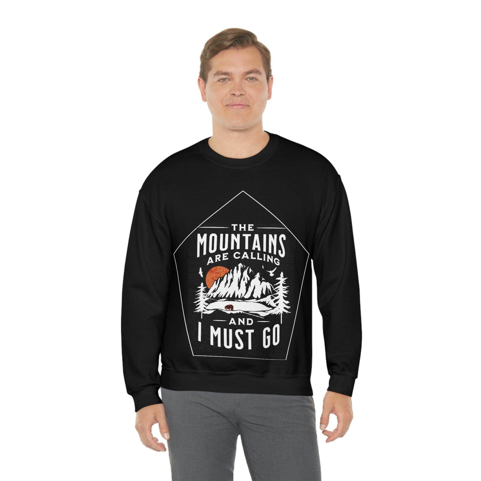 The Mountains are Calling and I Must Go, Crewneck Sweatshirt - Giftsmojo