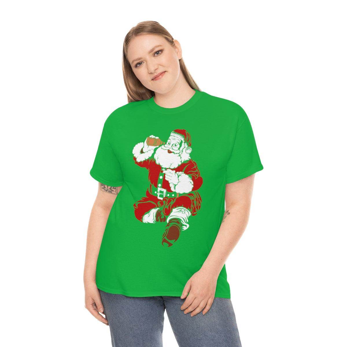 Santa Drinking Beer Funny T-shirt Funny Christmas Shirt Funny Santa Shirt Santa Gift - Giftsmojo