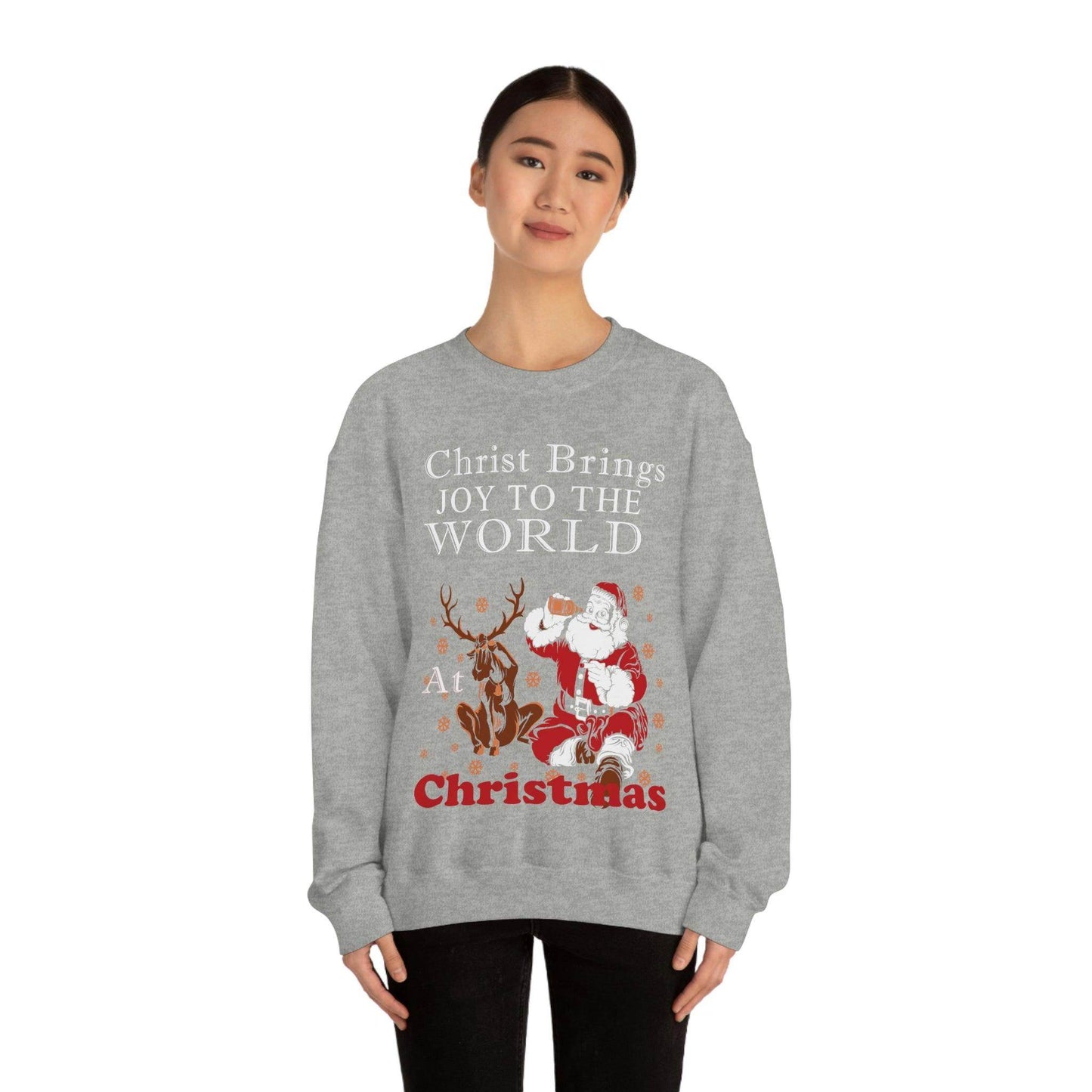 Christ brings joy to the World at Christmas Sweatshirt - Giftsmojo