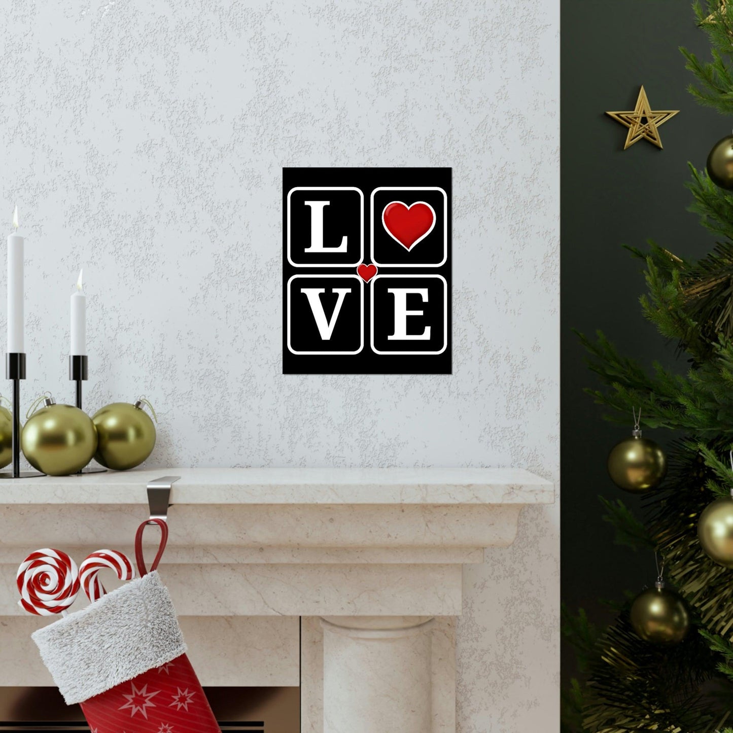 Love Square with Heart Premium Matte Vertical Posters - Giftsmojo