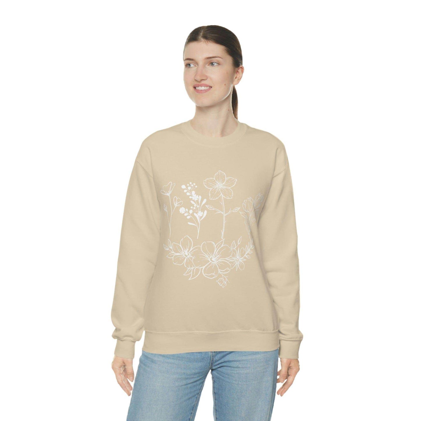 Flower sweatshirt, Vintage Flower Shirt, Vintage Botanical Shirt, plant sweatshirt, - Giftsmojo