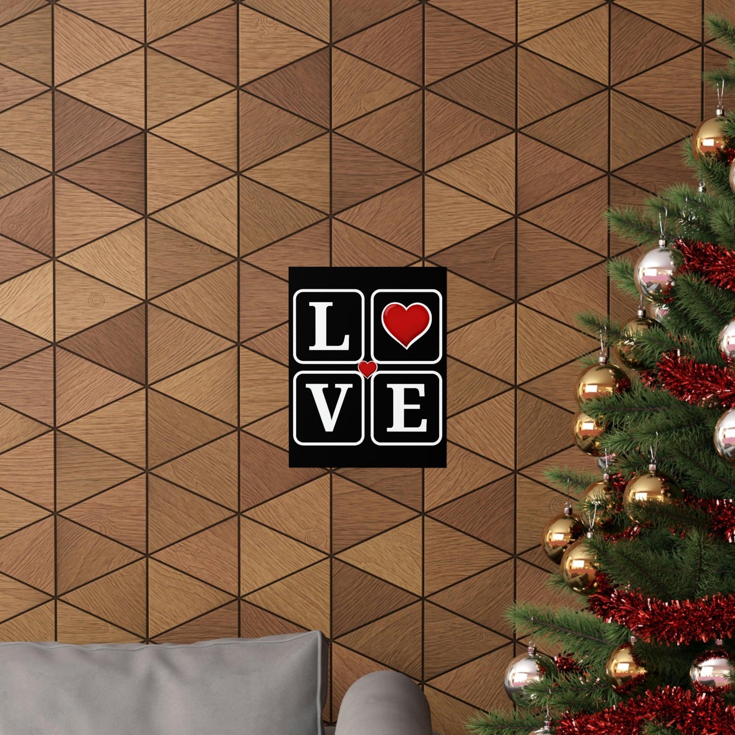 Love Square with Heart Premium Matte Vertical Posters - Giftsmojo