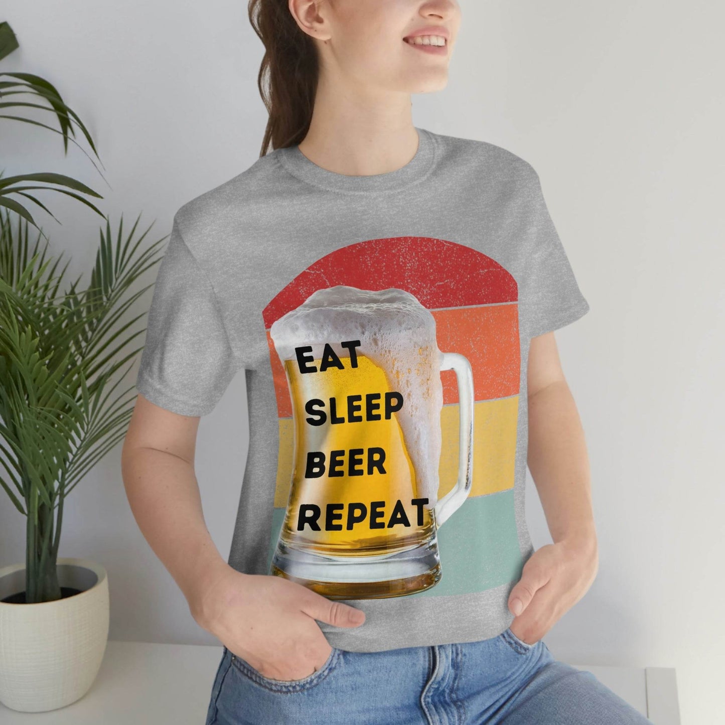 Retro shirt Eat Sleep Beer Repeat - funny beer shirt - Giftsmojo