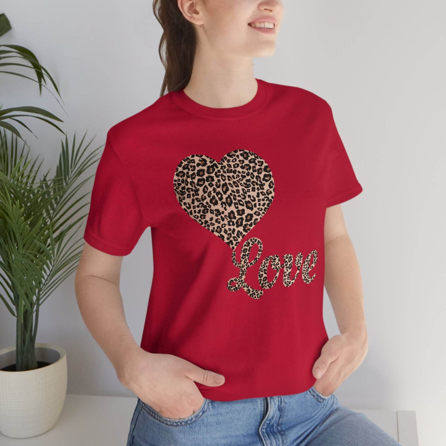 Love Heart, Leopard Print Tee - Giftsmojo