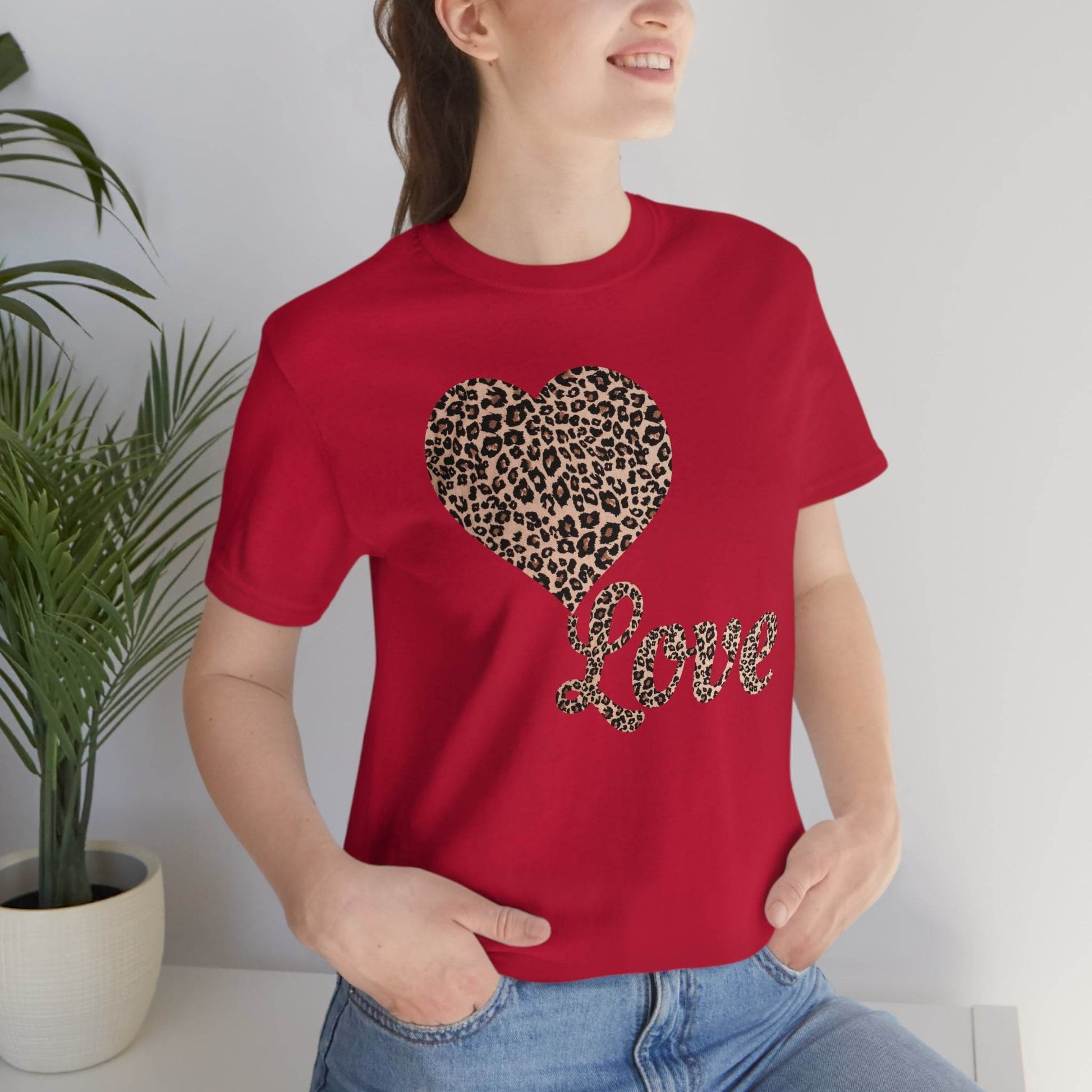 Love Heart, Leopard Print Tee - Giftsmojo